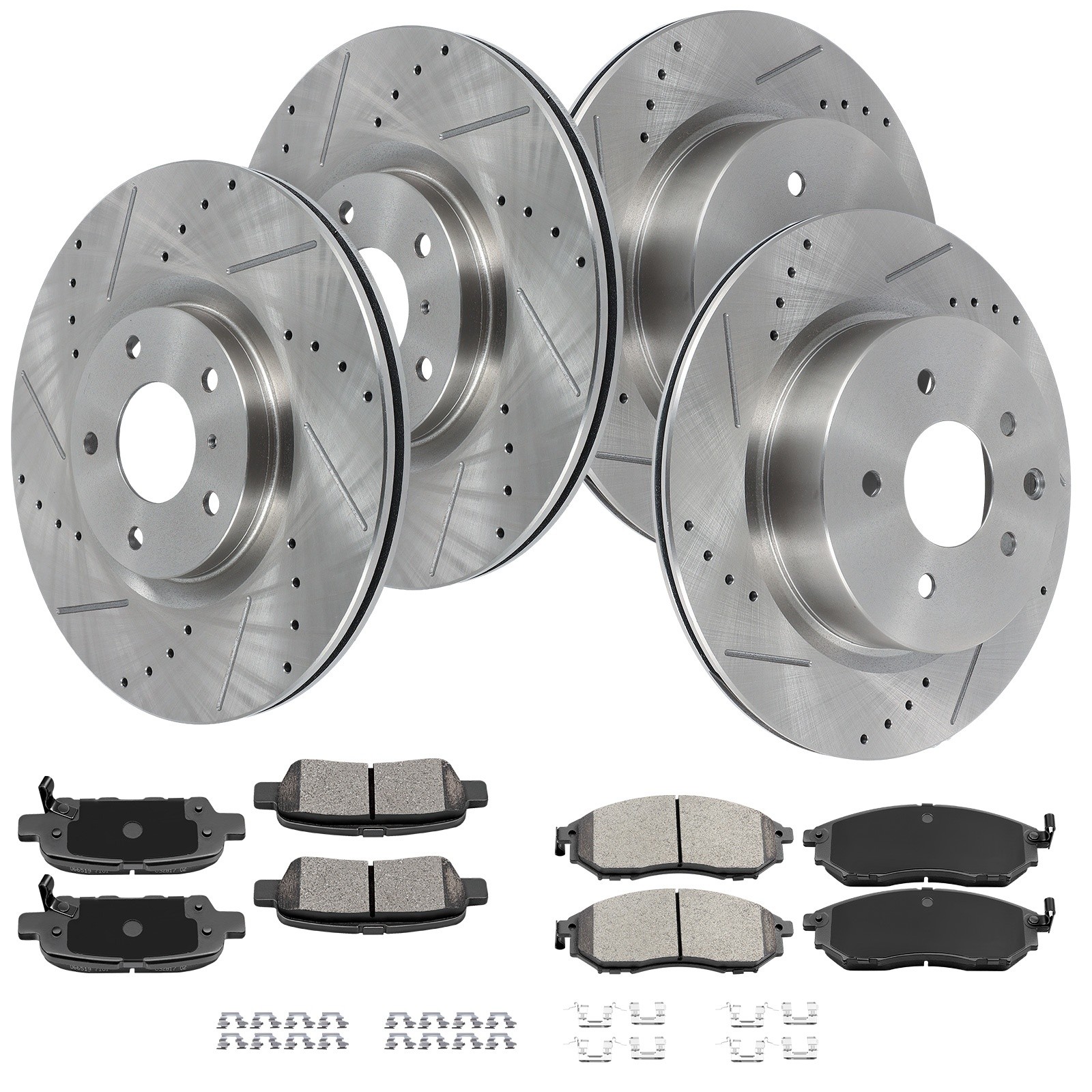 Front And Rear Brake Rotors & Ceramic Pads For Nissan 370Z For Infiniti EX37