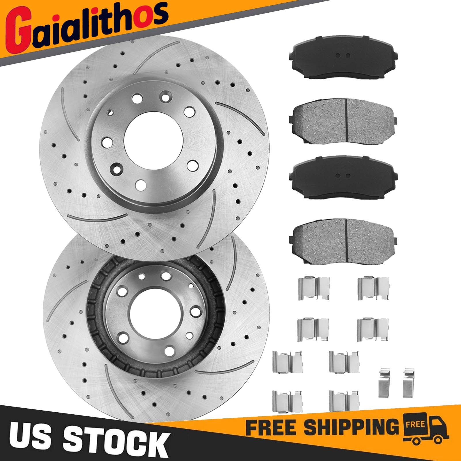 Front Drilled Slotted Brake Rotors Brake Pads Kit FOR Mazda CX-7 2007-2012 5-LUG
