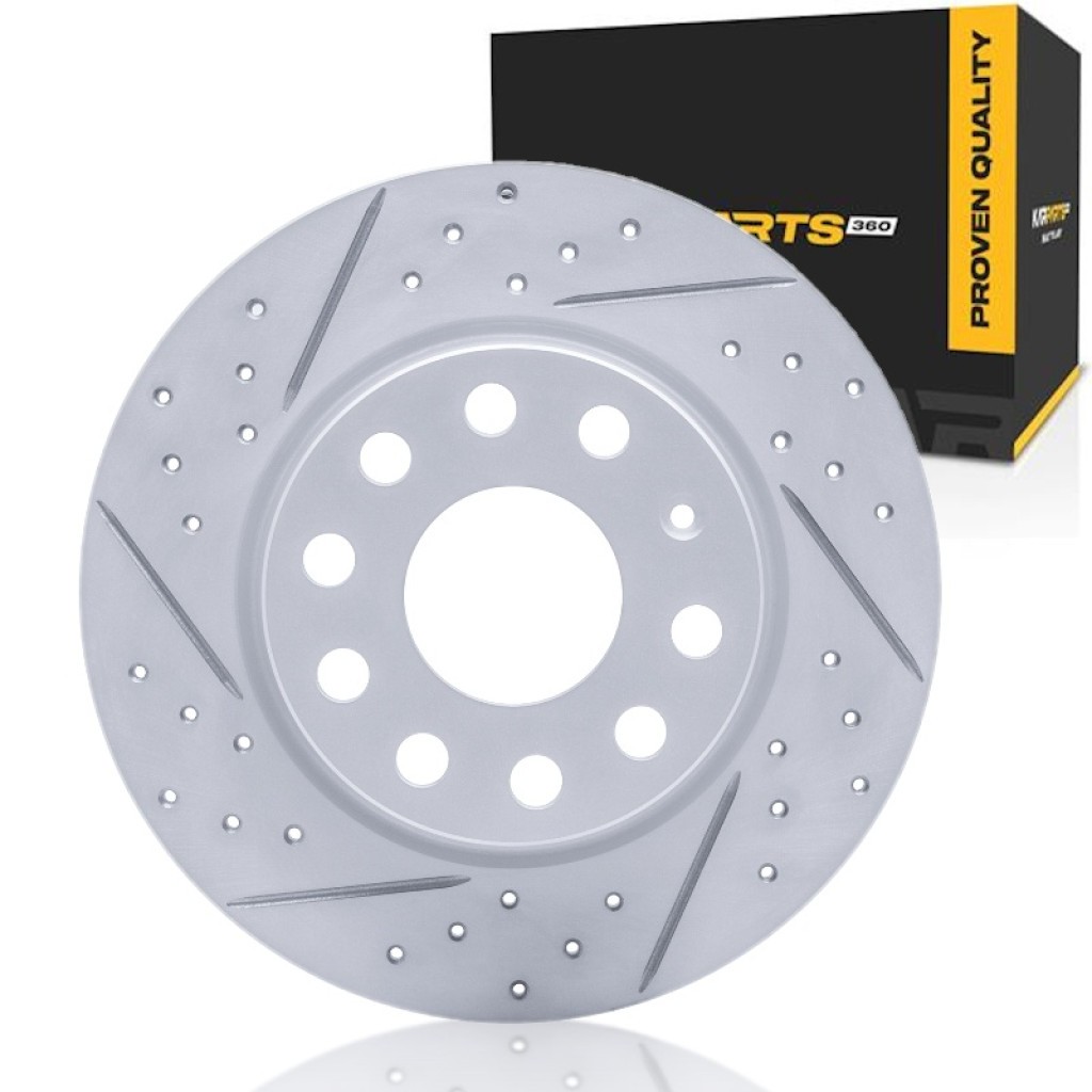 For Audi Q2 2018-2021 Brake Rotor Rear, Driver Side | Coated Rotor | 5 Lug Holes