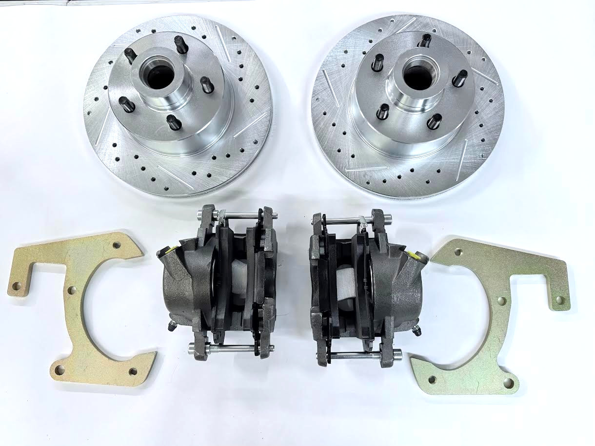 1948-1956 Ford F1 F100 Half Ton Truck Drilled Slotted Disc Brake Kit 5 x 4-1/2″