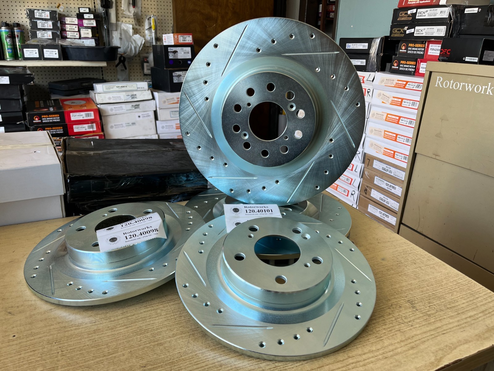 Front & Rear Drill Slot Zinc Coated Brake Rotors- Fits: Honda Civic Type R 17-25