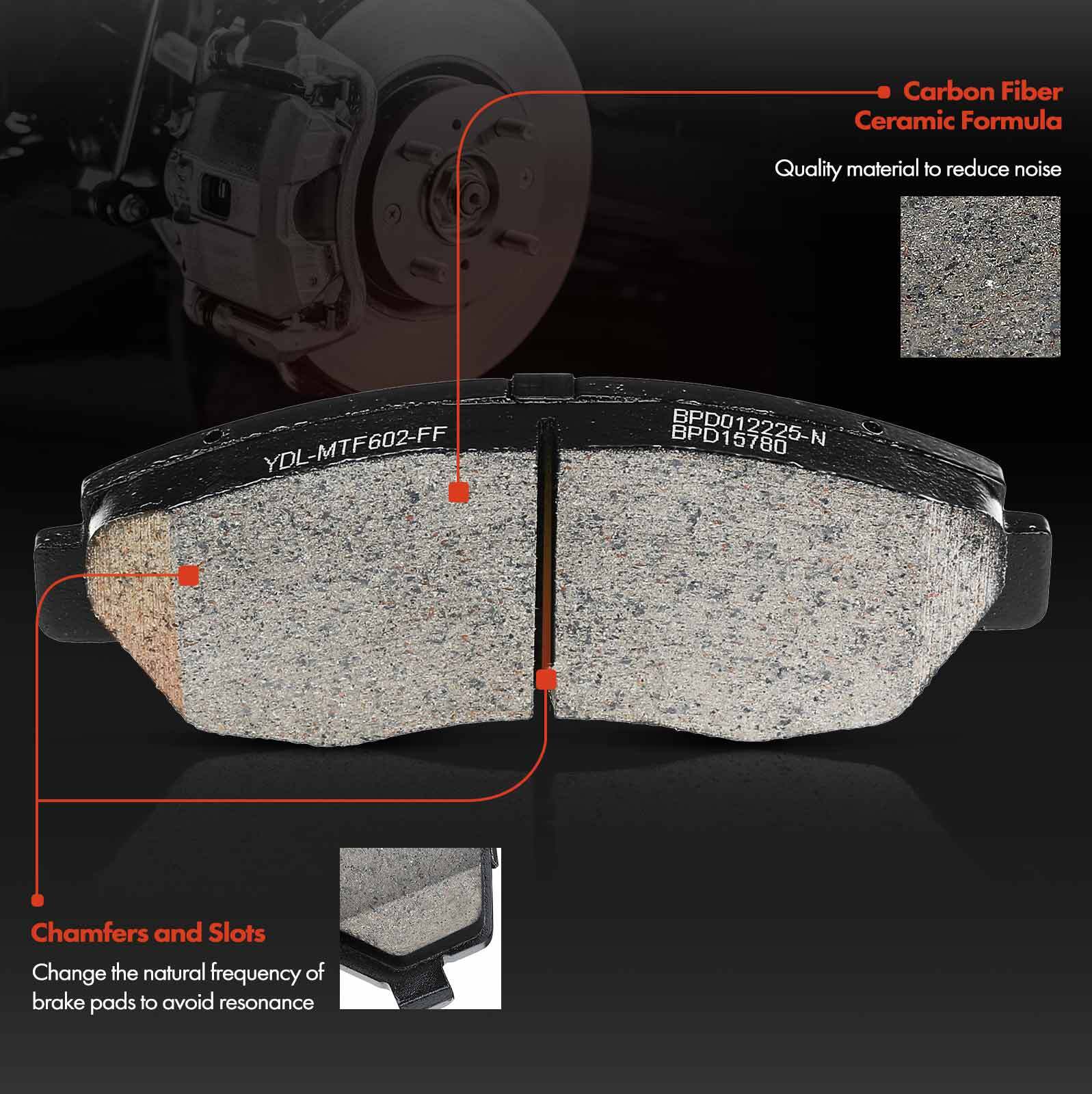 Front Side Drilled Brake Rotors & Brake Pad for Honda Civic 2012-2015 L4 1.8L