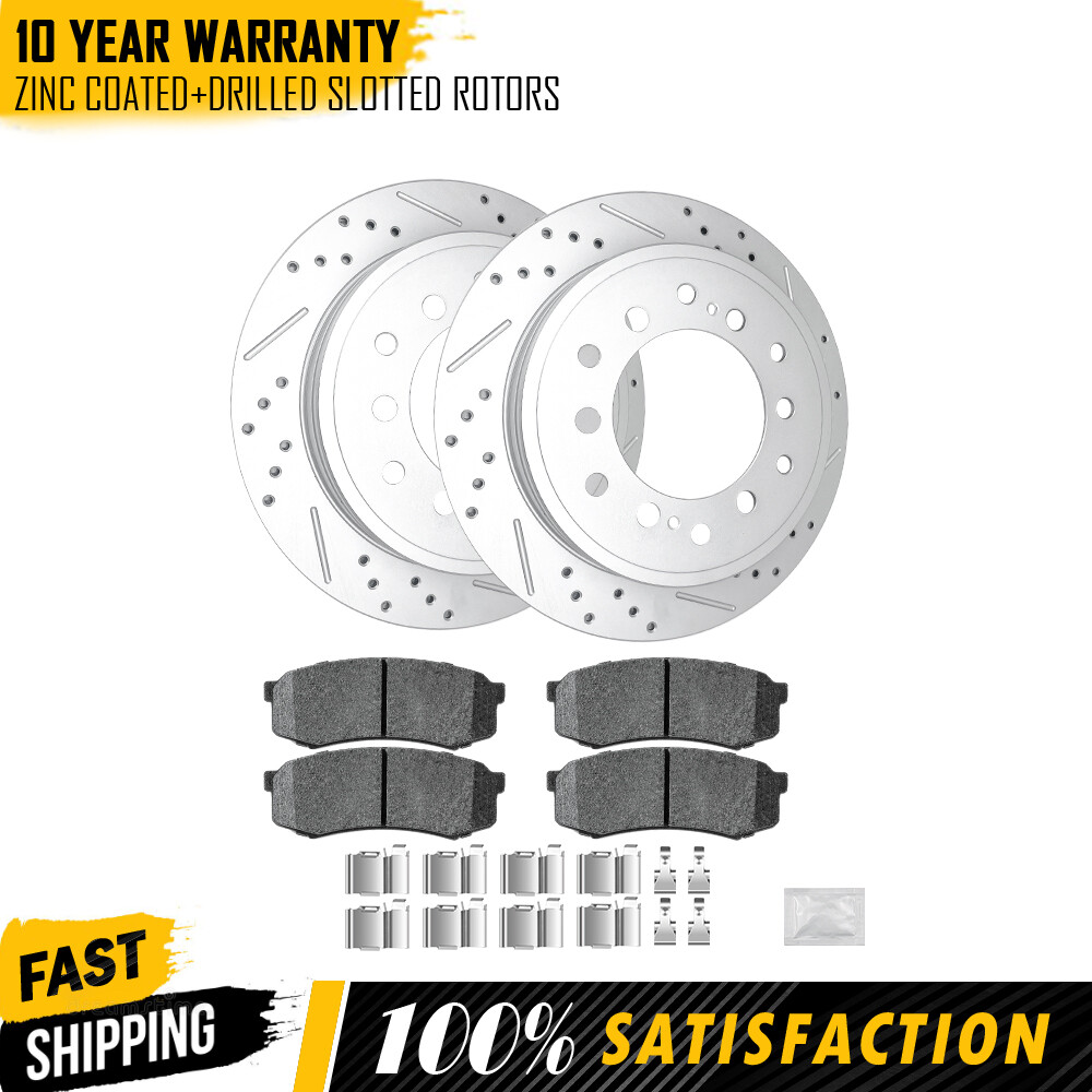 For Toyota 4Runner FJ Cruise 2010 2011 -2023 Rear Brake Rotors Disc Ceramic Pads