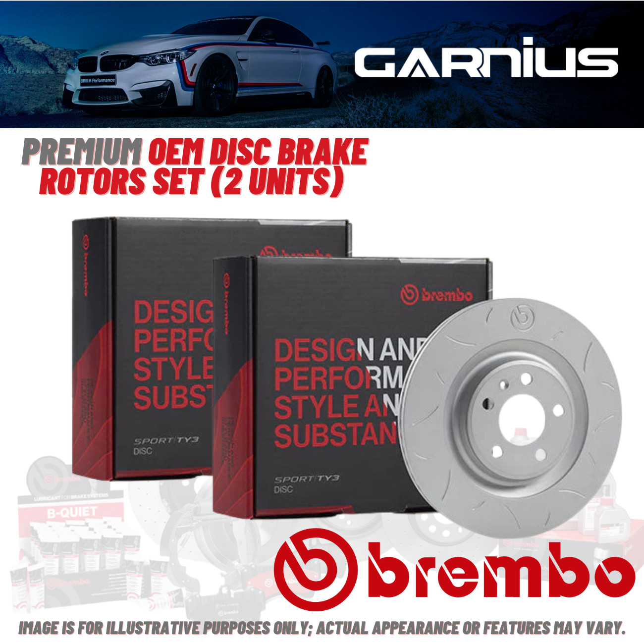 2 Disc Brake Rotors-Premium Xtra Cross Drilled UV Coated Rotor Brembo 08.7211.2X