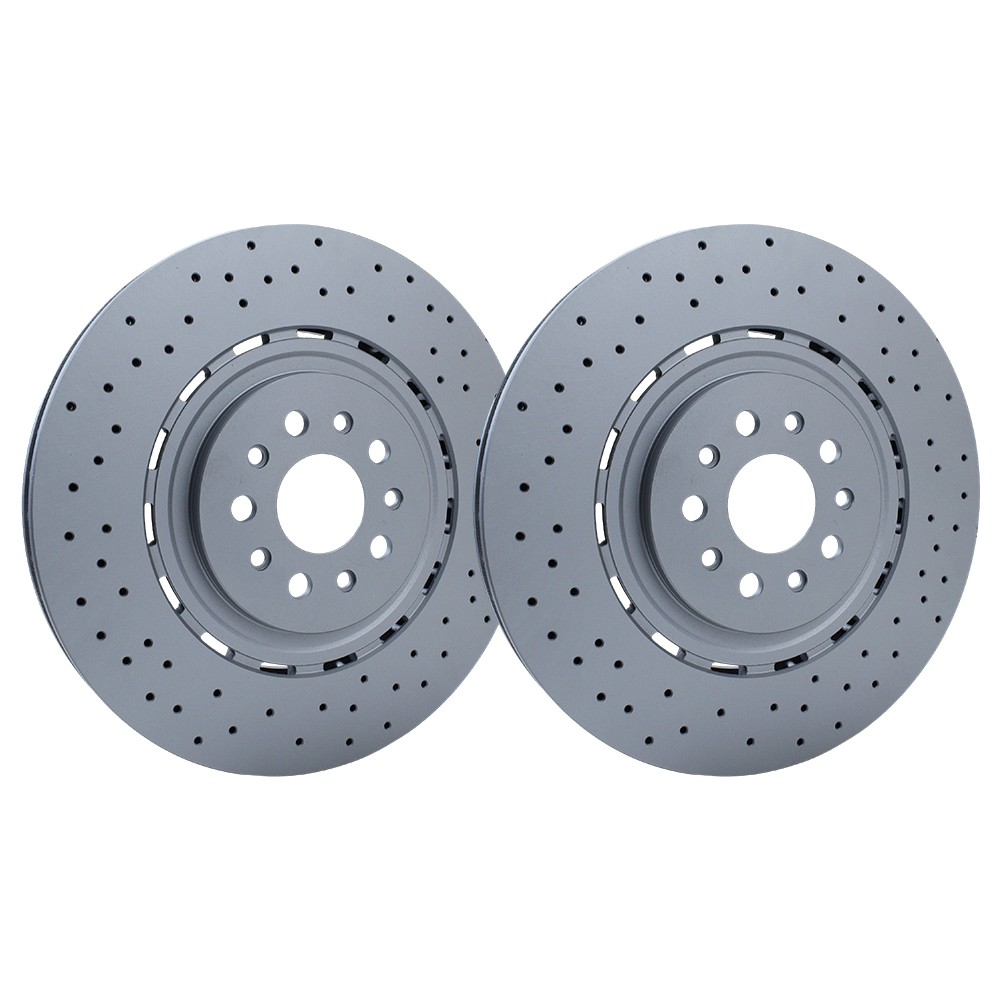 Front Left & Right Brake Disc Dimpled Rotors For Maserati Levante S 2017-2022