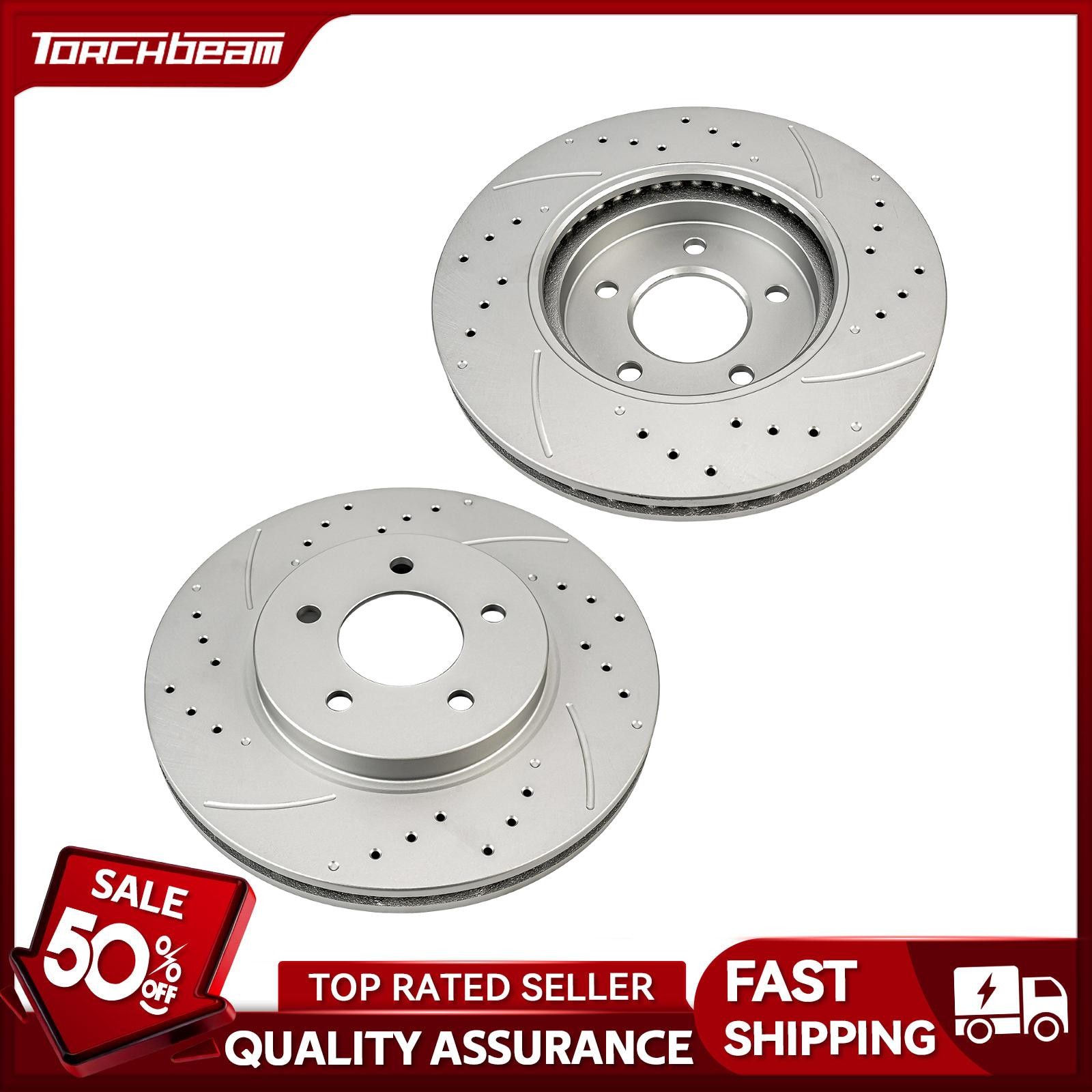 2x Front Brake Rotors For Ford Escape 05-07 08-12 Mercury Mariner 08-11 54123