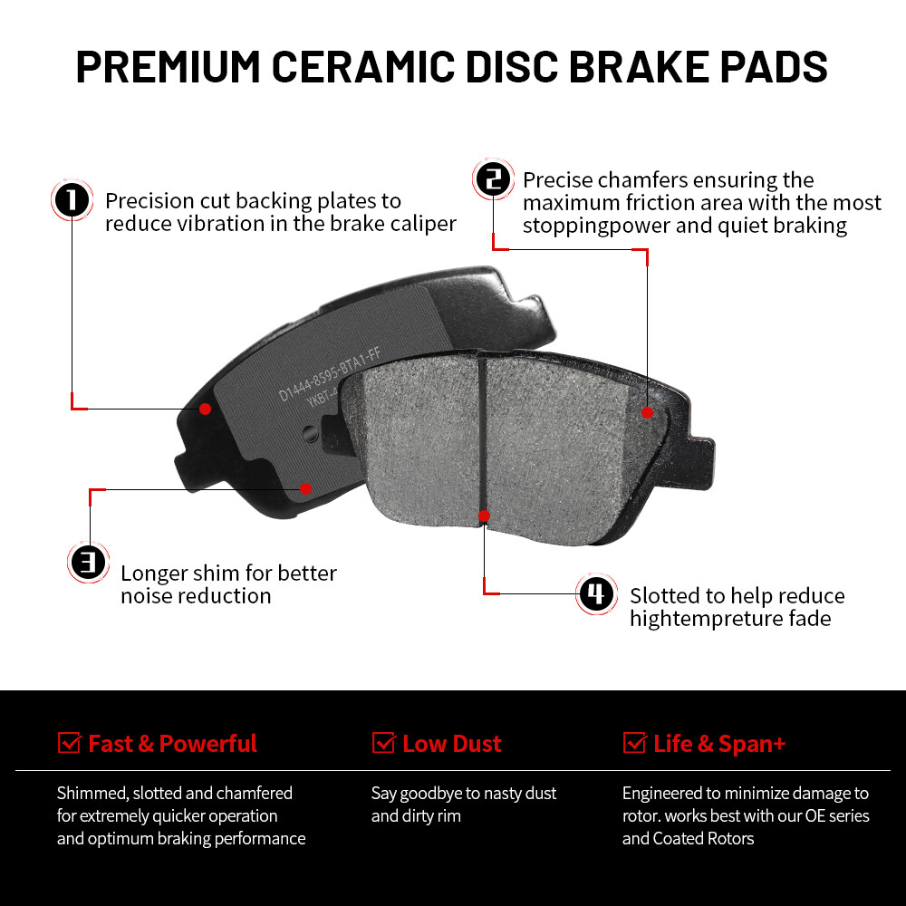Front Rear Brake Rotor & Ceramic Pad Kit For Ford Explorer Flex Taurus Lincoln