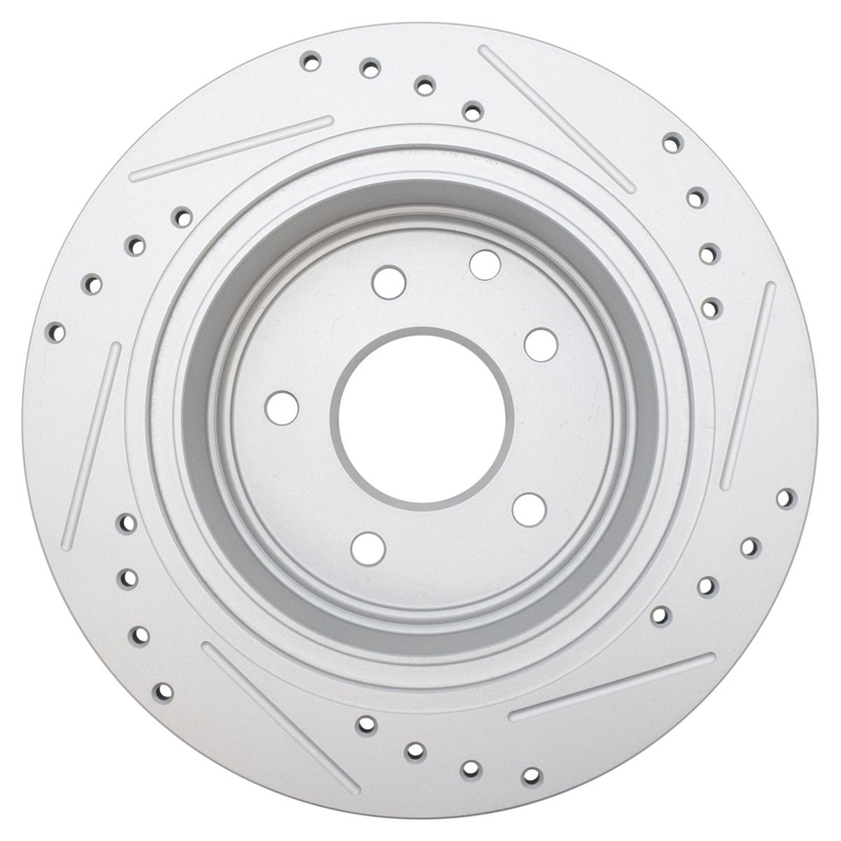 TRQ Performance Drilled & Slotted Rear Coated Brake Rotor Pair for Nissan