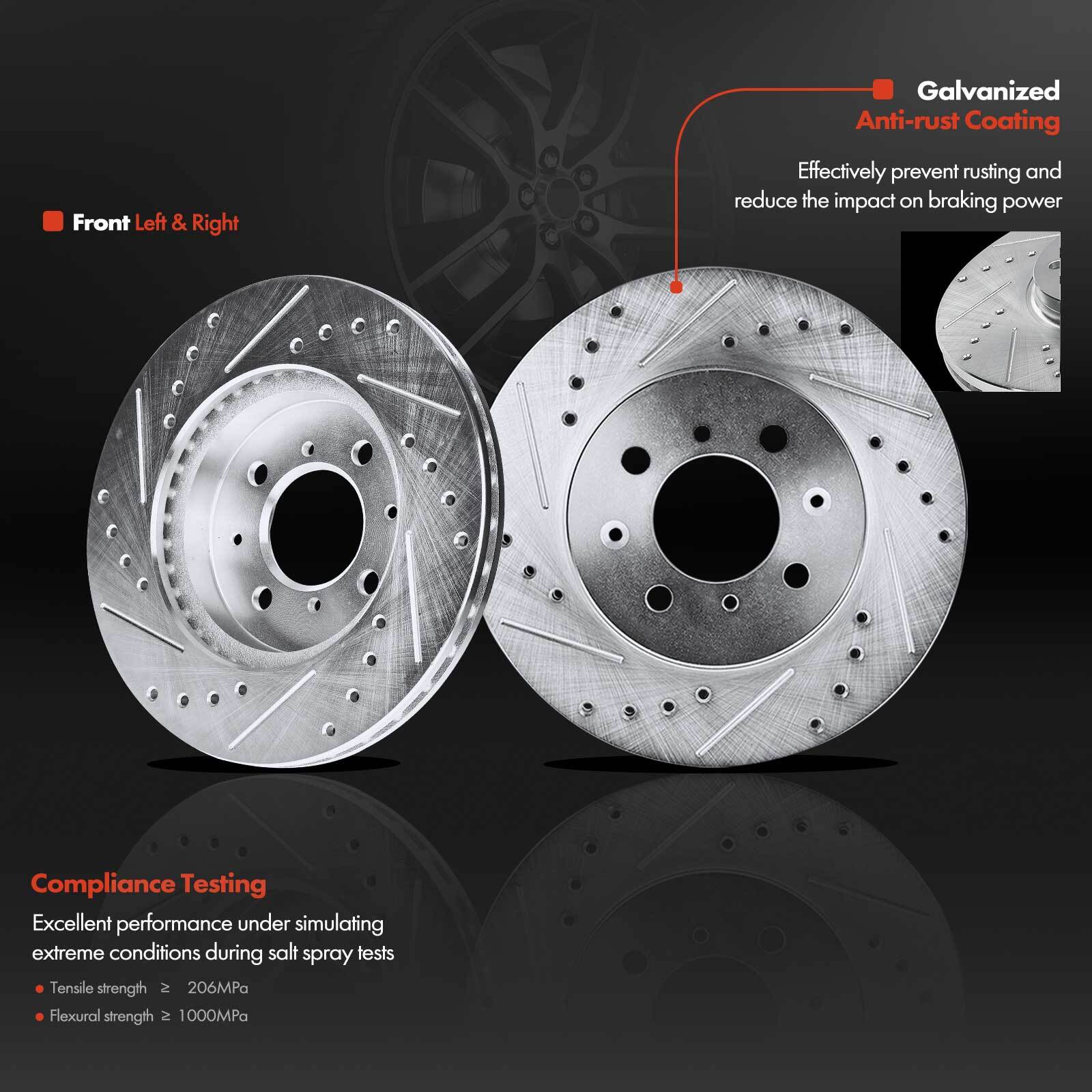 Front & Rear Drilled Rotors & Ceramic Brake Pads for Acura Integra Honda Civic