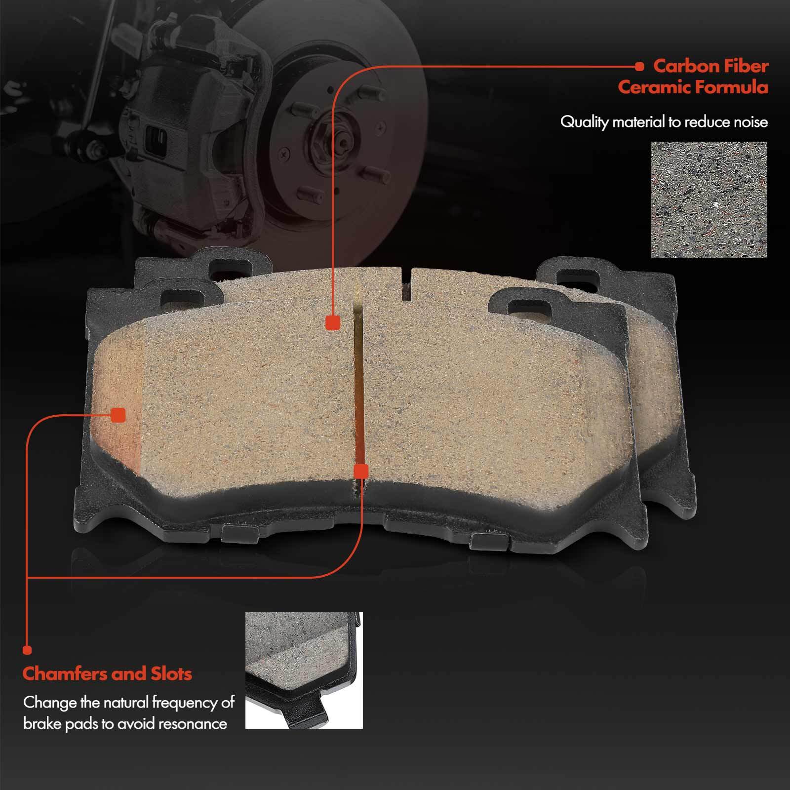 Front Drilled Brake Rotor & Ceramic Brake Pad for INFINITI Q50 Q60 Nissan 370Z