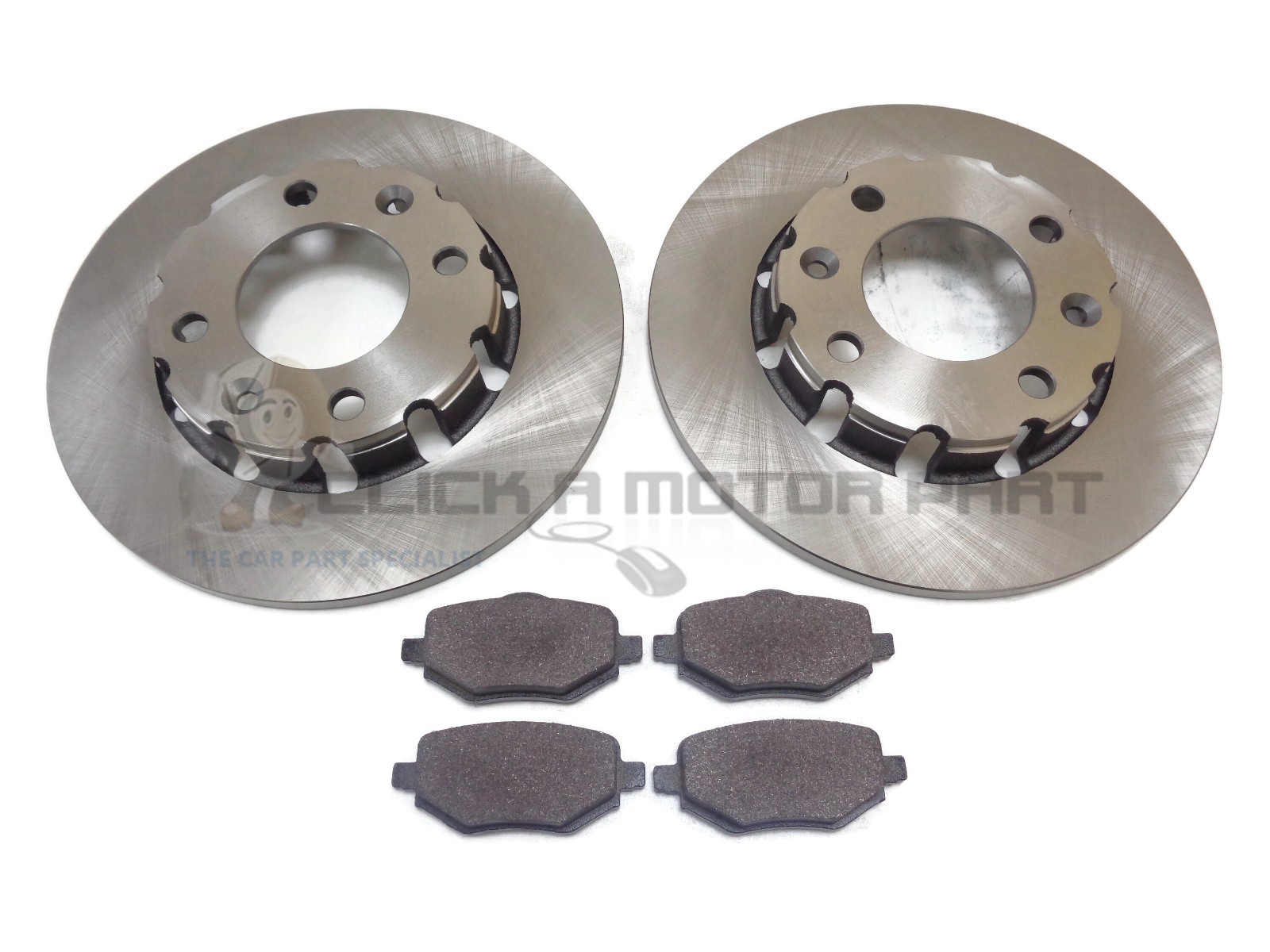 Rear 2 Brake Discs And Pads For Peugeot 208 2008 1.2 1.5 (Electric Handbrake)