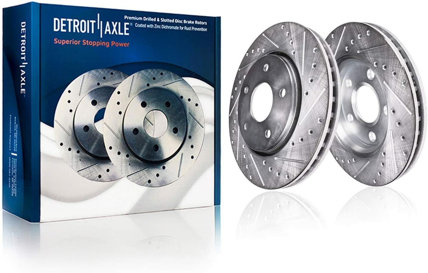 Front Drilled Brake Rotor Wheel Hub + 10pc Wheel Lug Nut for Chevy Malibu HHR G6