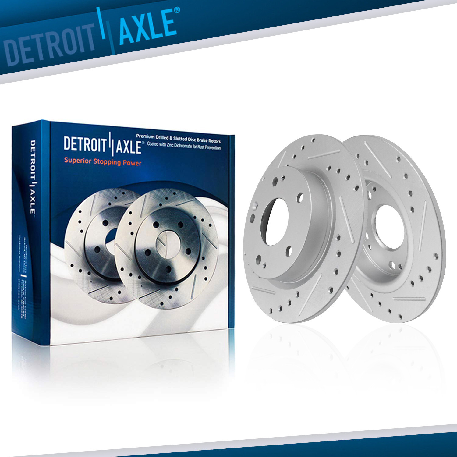 260mm Rear Drilled and Slotted Brake Rotors for 2016 – 2022 Honda Civic Insight