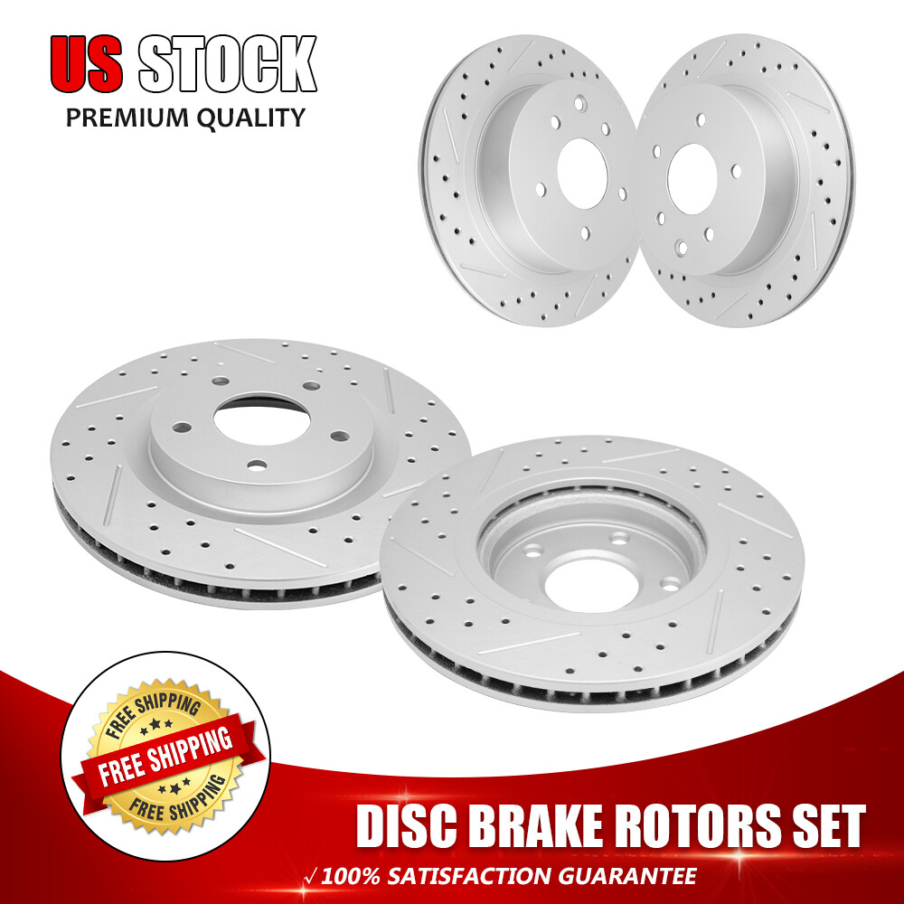 Front Rear Brake Rotors Set for Nissan 08-13 Rogue 14-15 Rogue Select Brake Kits