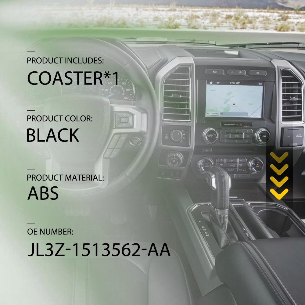 Black Cup Holder Anti-Slip Insert Coaster Fit Ford F150 Expedition 2017-2021 J