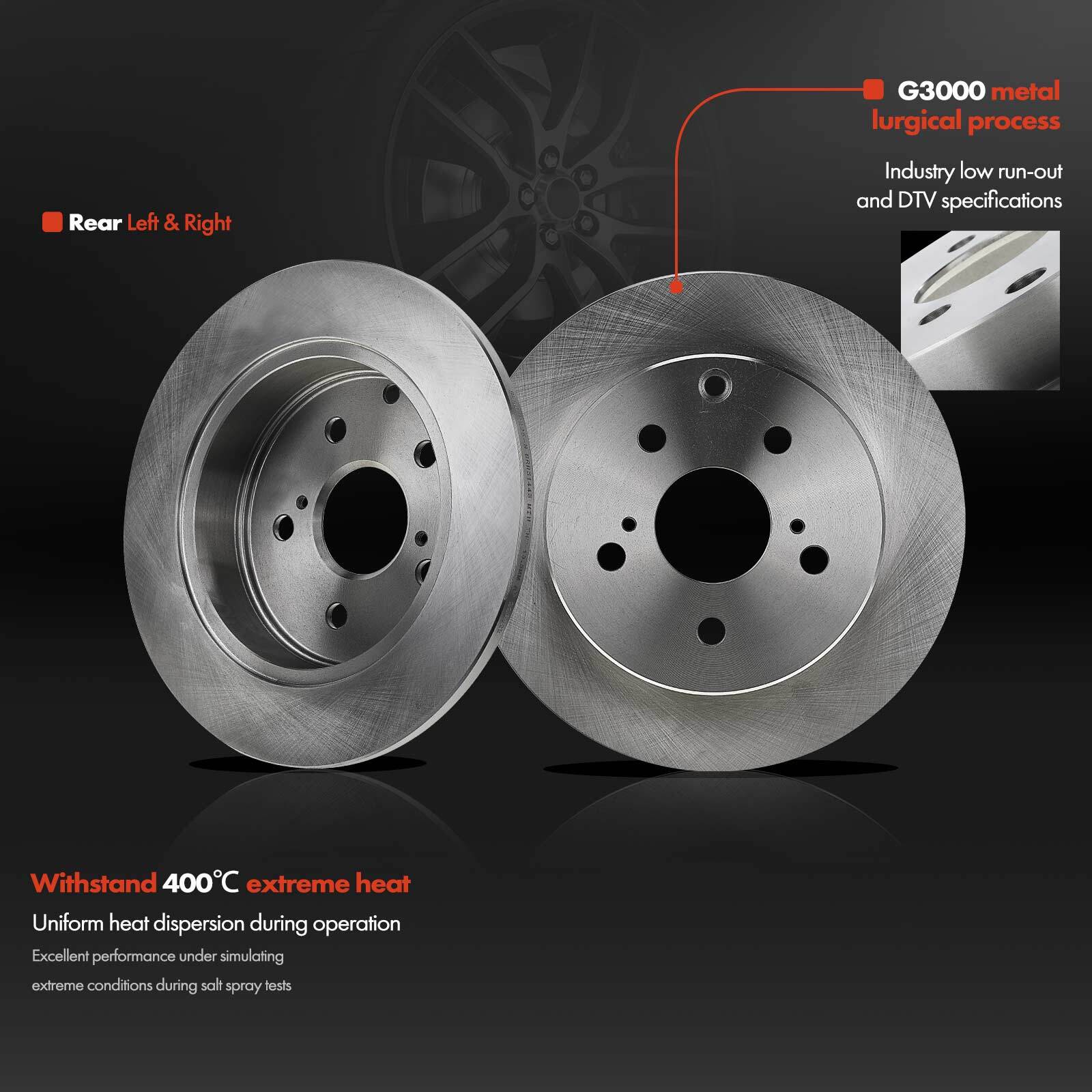 4pcs Front & Rear Disc Brake Rotors for Toyota RAV4 06-18 Lexus HS250H 2010-2012