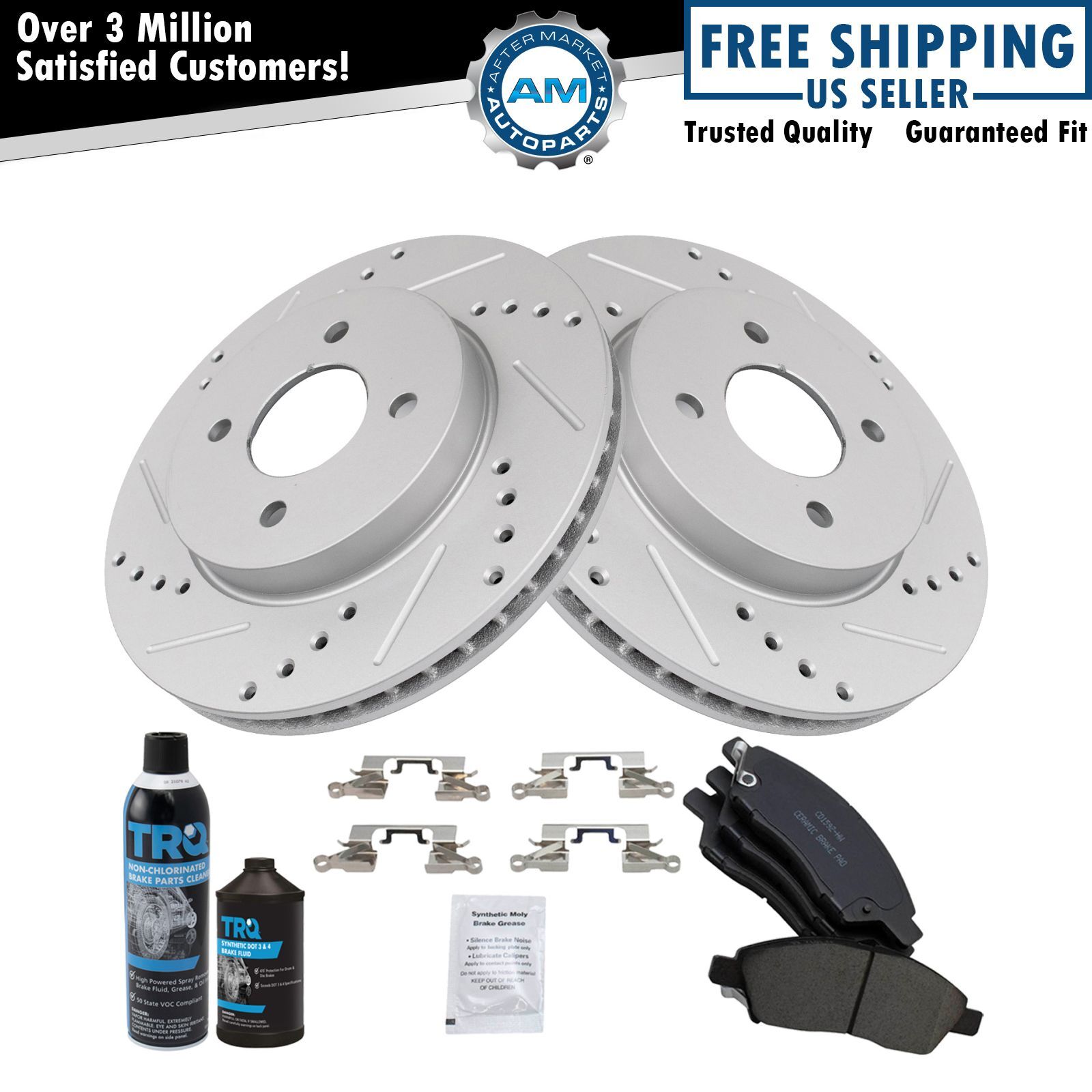 Front Premium Ceramic Brake Pad & Performance Rotor Kit for Nissan Versa