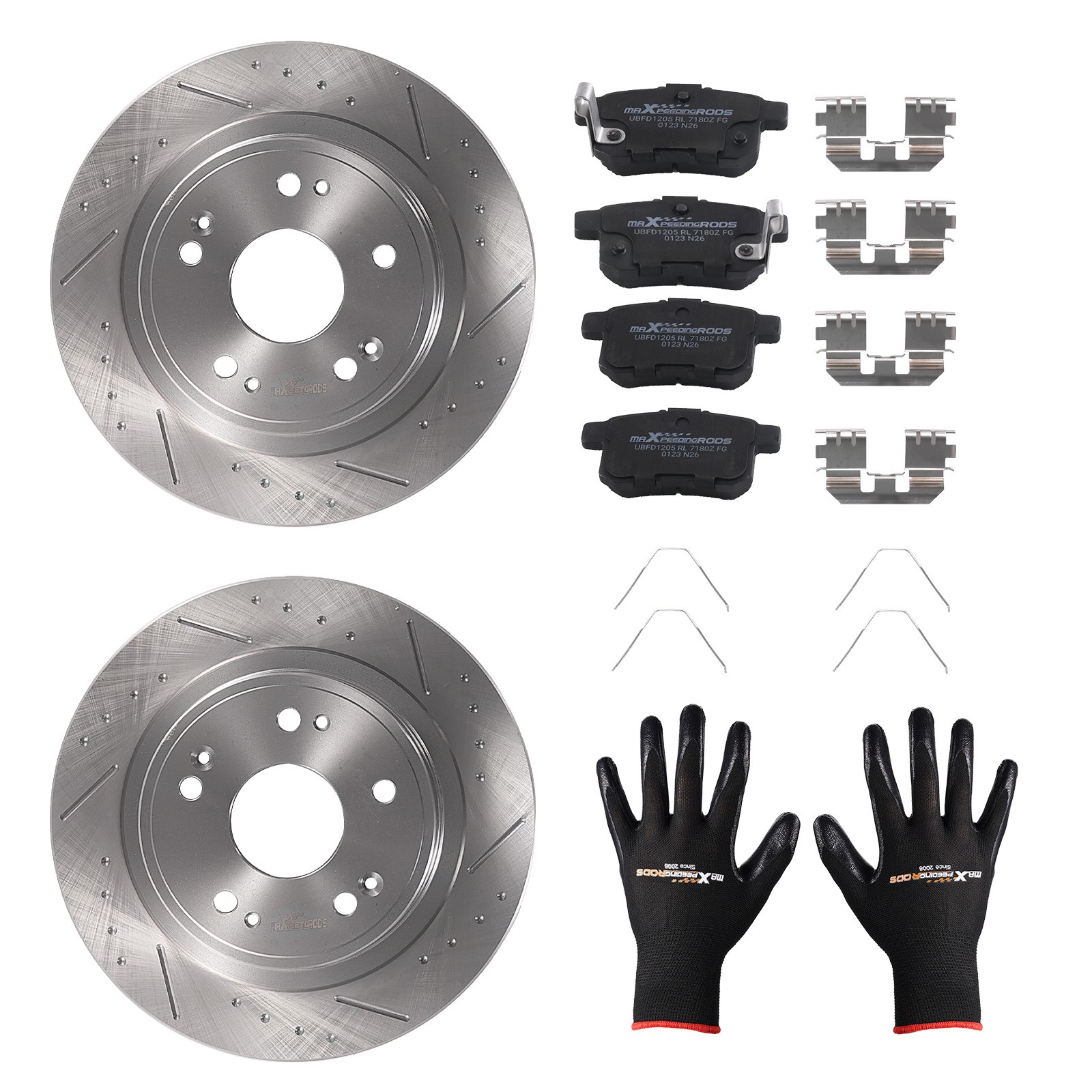 Rear Brake Rotors and Pads Set for Acura TSX 2009-2014 / Honda Accord 2008-2017