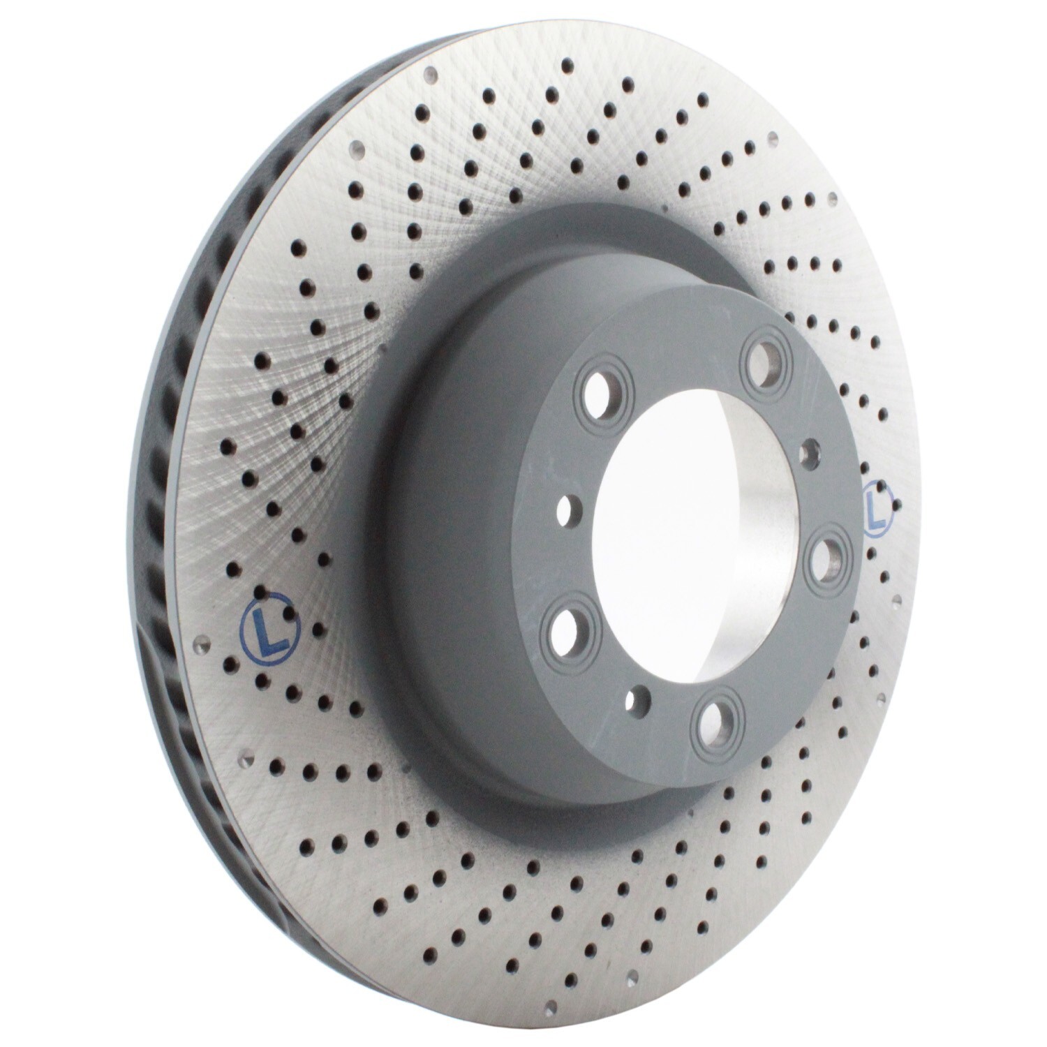 SHW Performance Rear Driver Left Drilled Disc Brake Rotor for 911 Turbo S GT3 RS