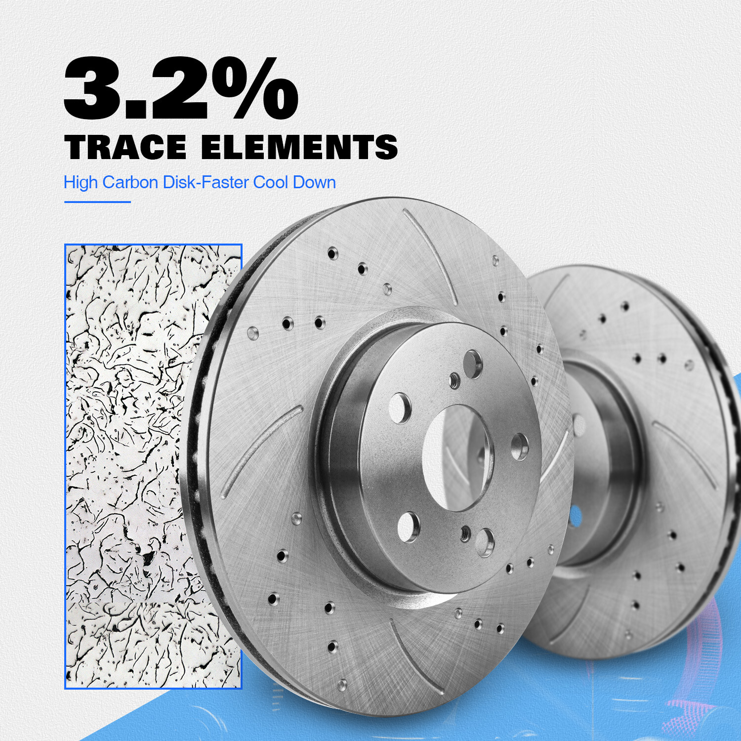 Front Drilled Brake Rotors Ceramic Brake Pads Kit for Scion tC 2005-2010