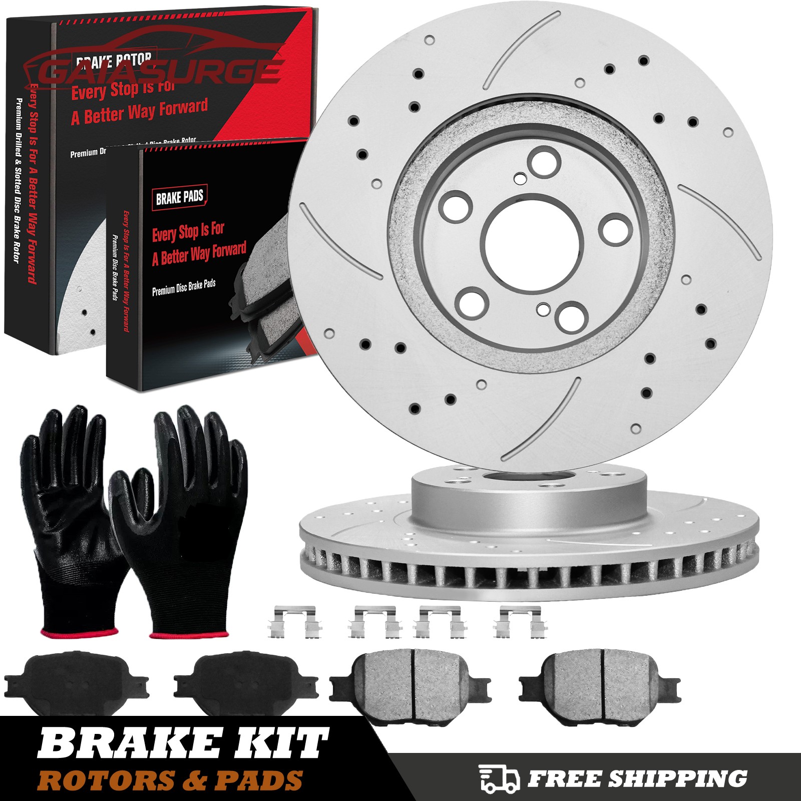 FOR Toyota Celica GTS TC Front Drilled Slotted Rotors + Ceramic Brake Pads Kits