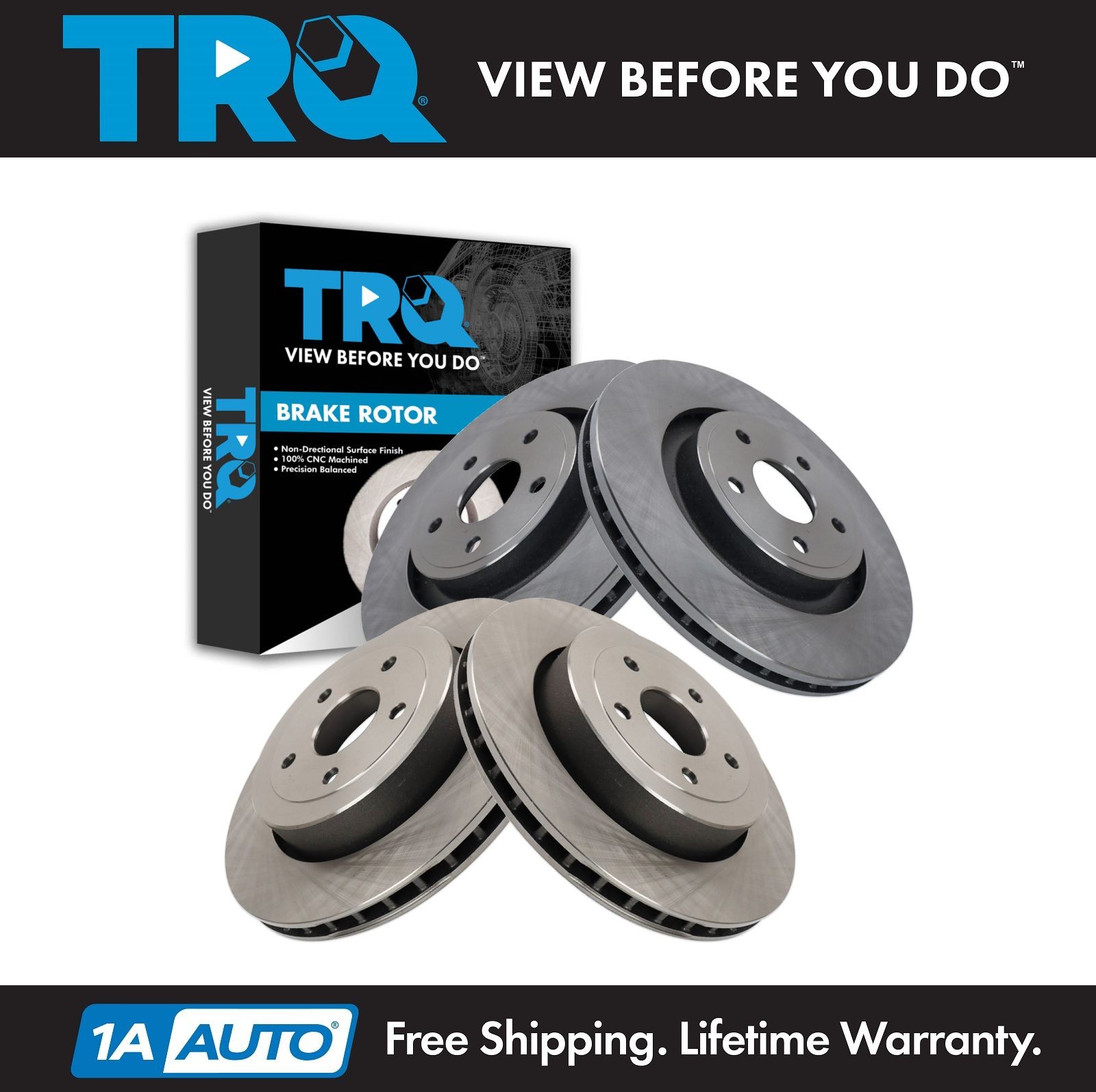 TRQ Front & Rear Brake Rotors Set Fits 2006-2010 Jeep Grand Cherokee
