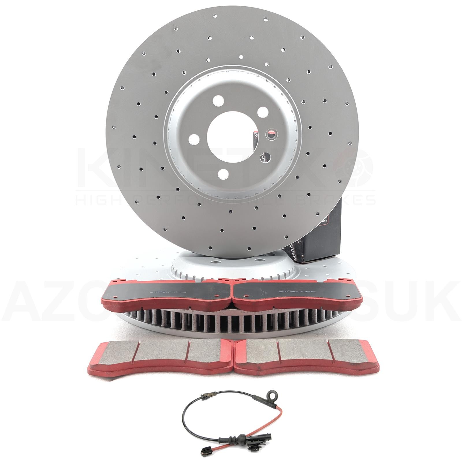 FOR RANGE ROVER P550e 23- FRONT BRAKE DISCS PADS SENSOR 380mm X 38mm LR153518