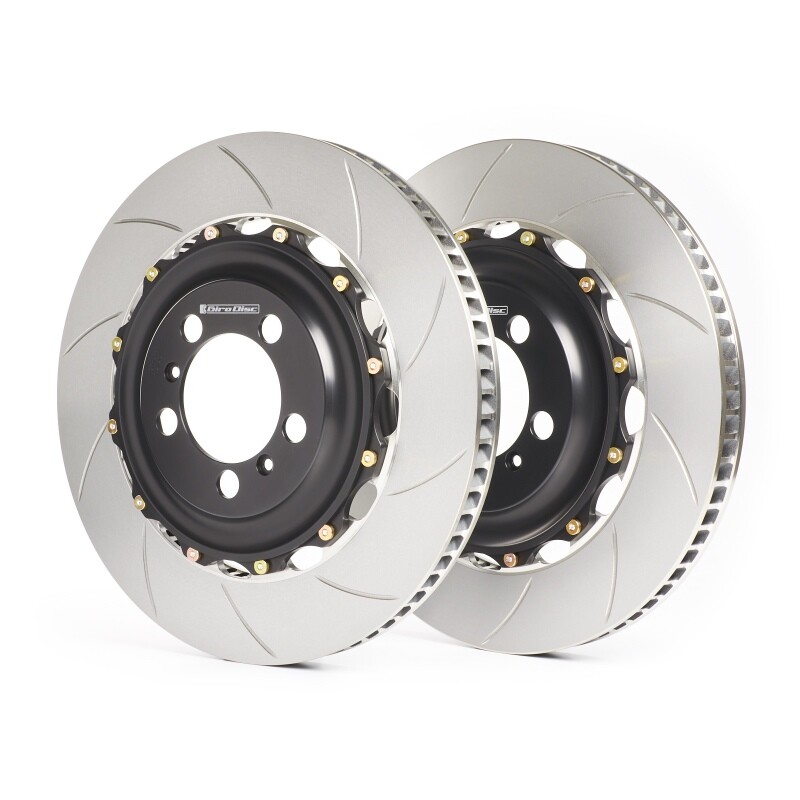 GiroDisc 2 Pieces Floating Slotted Brake Rotors for 04-07 Subaru STI [Rear]