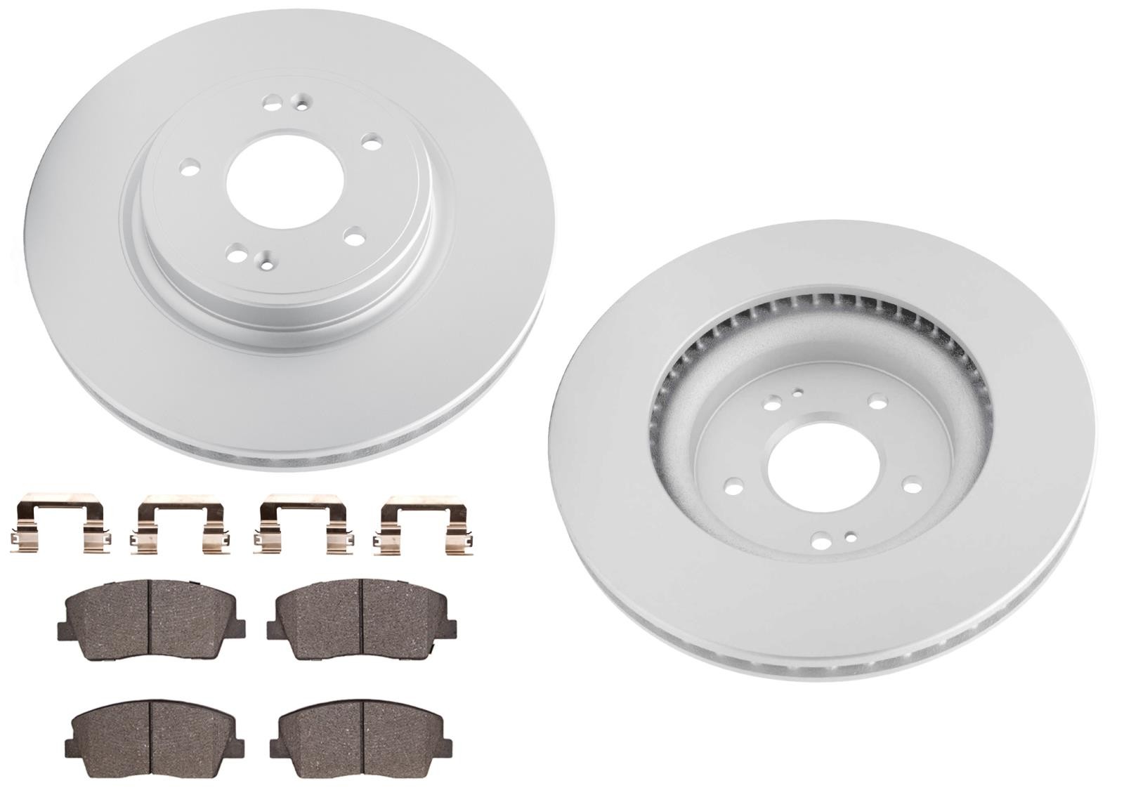 Front Coated Brake Disc Rotors & Pads For Genesis G70 2019-2023 2.0L Automatic