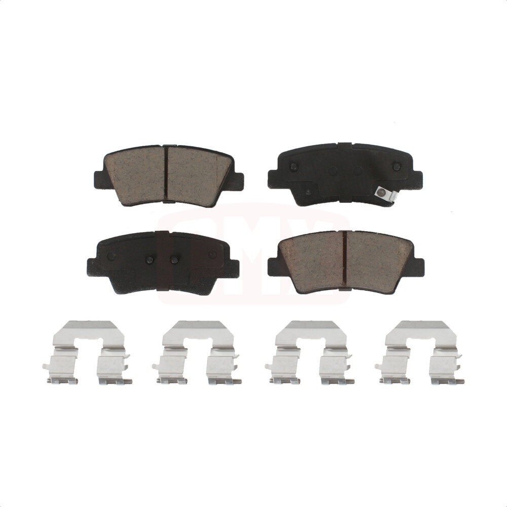 [Rear] Disc Coated Rotors Ceramic Pads Parking Brake Shoes Kit For Hyundai Azera