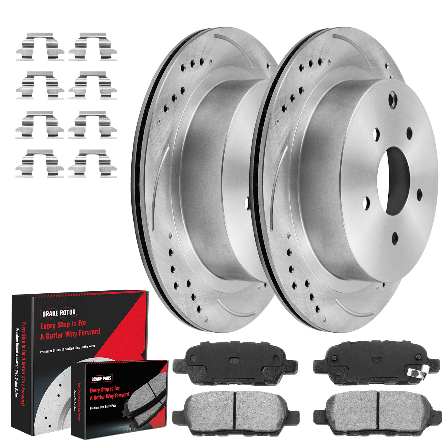 Rear Drilled Slotted Brake Rotors Ceramic Pads for INFINITI Q50 Q70 Q70L QX70