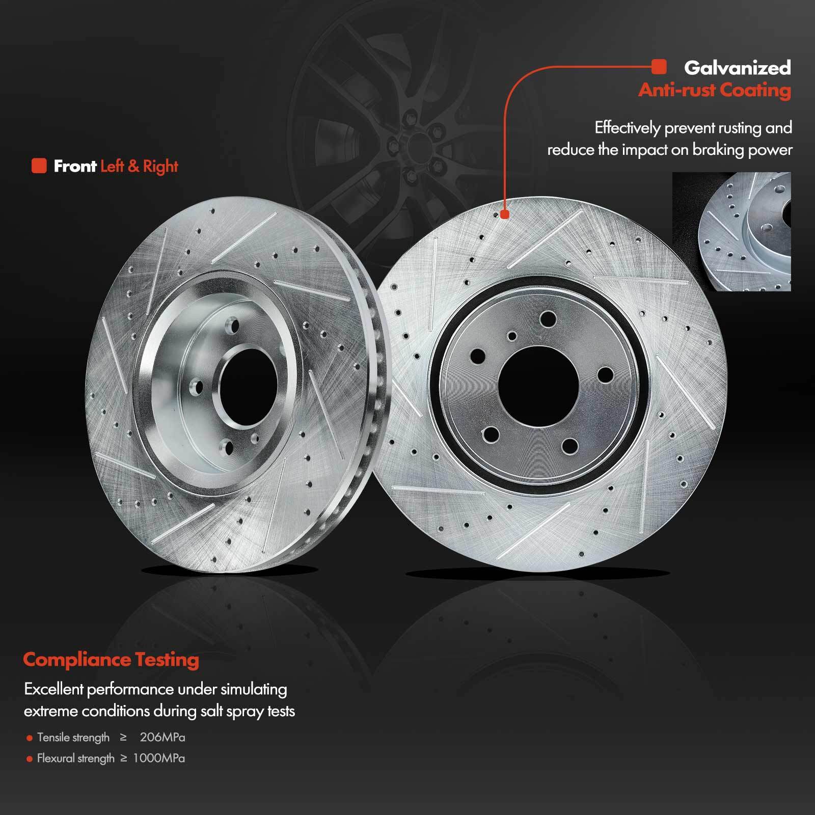 Front & Rear Drilled Rotors & Ceramic Brake Pad for INFINITI FX35 FX37 FX45 QX70