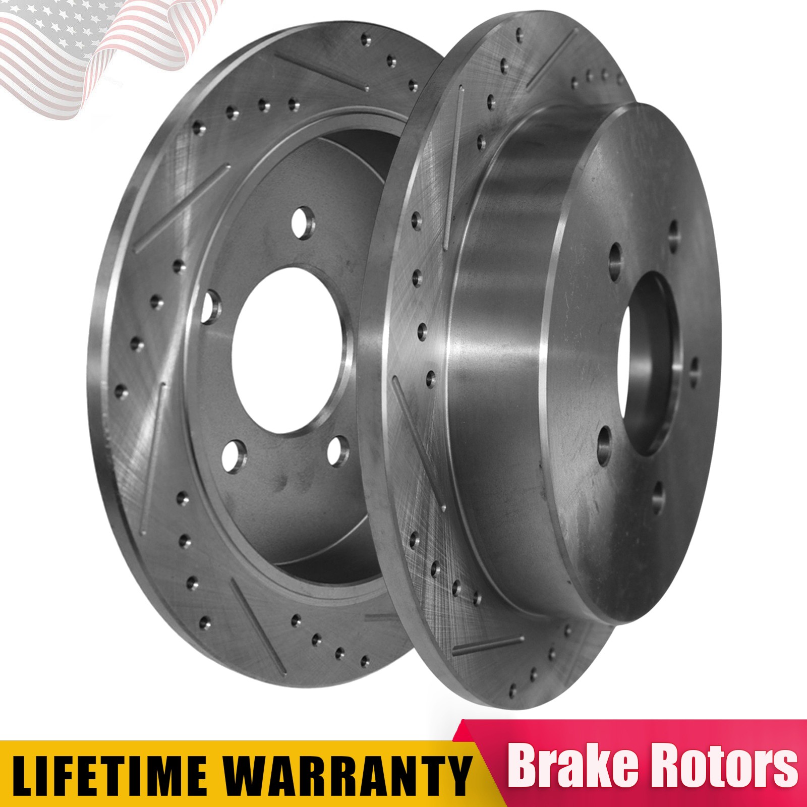 Rear Drilled Disc Brake Rotors for Ford F-150 Expedition Lincoln Navigator 00-04