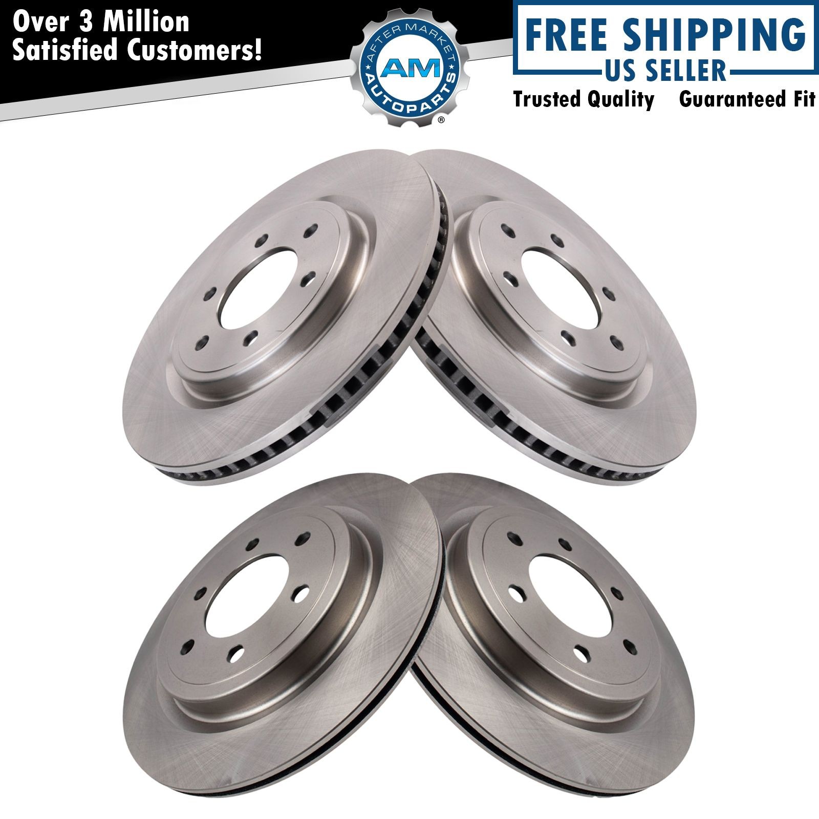 Front & Rear Brake Rotors Set Fits Ford Lincoln