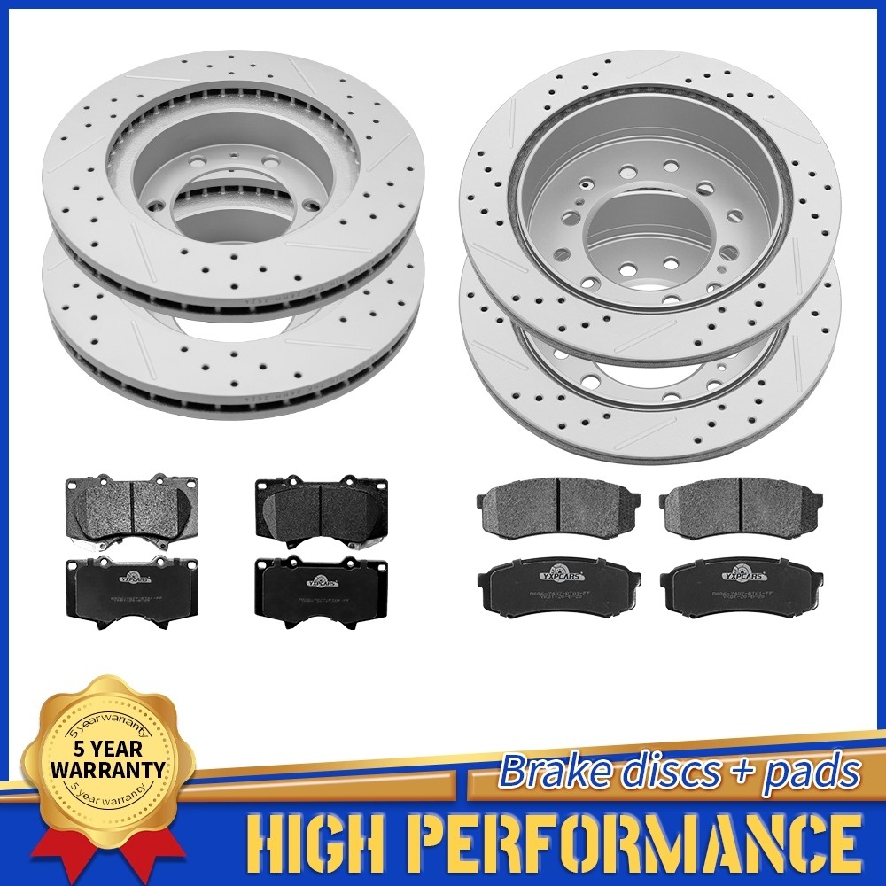 319mm Front & 312mm Rear Disc Brake Rotors Pads For Toyota 4Runner FJ Cruiser