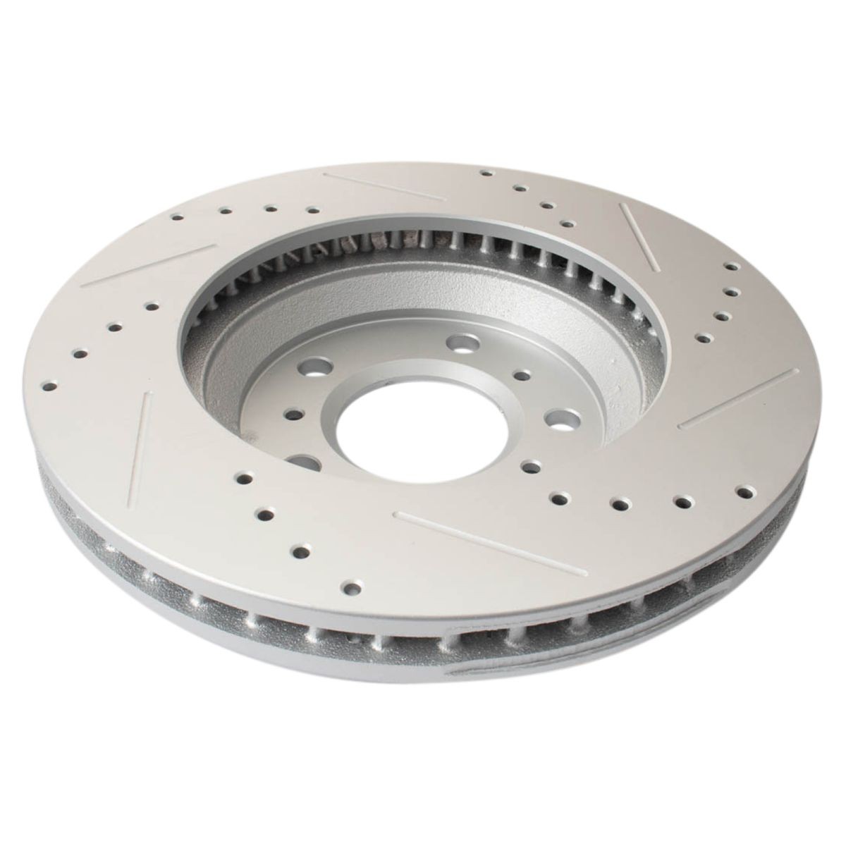 TRQ Performance Drilled & Slotted Front Coated Brake Rotor Pair for Chevy