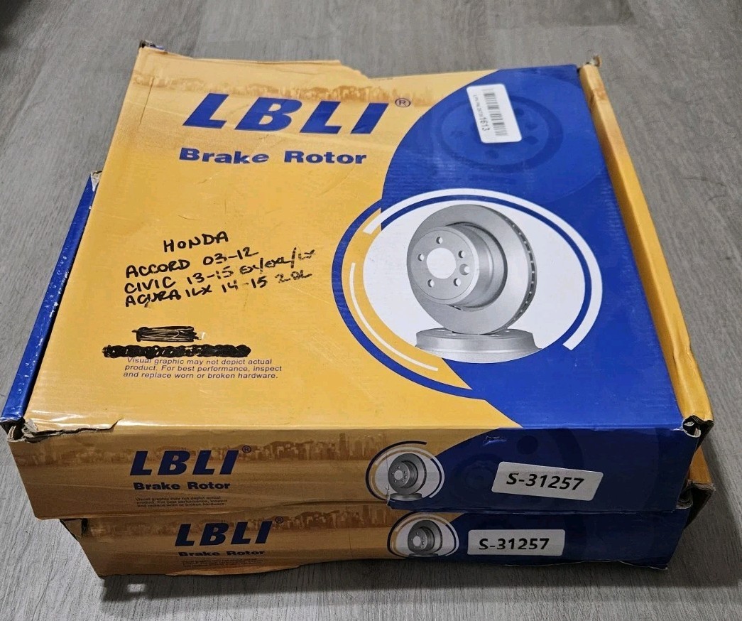 🚗 HONDA/ACURA , FRONT ,Pair of LBLI Vented Brake Rotors Brandnew, Damaged Boxes