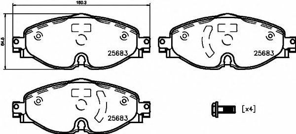 TEXTAR Front Axle BRAKE DISCS + PADS for VW CADDY ALLTRACK Box 1.4 TSI 2015-on