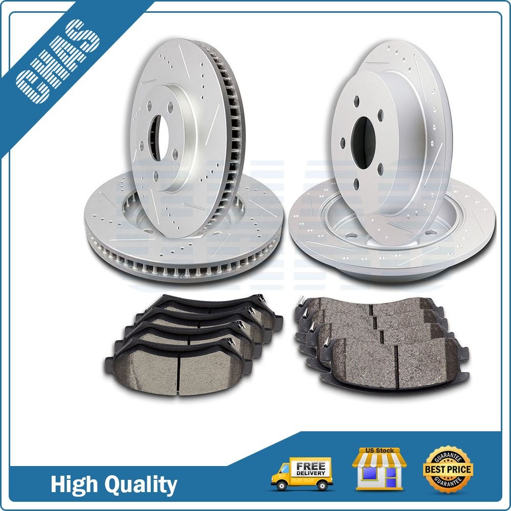 Front And Rear Brake Ceramic Pads And Rotors Kit For 2000-2005 Chevrolet Impala