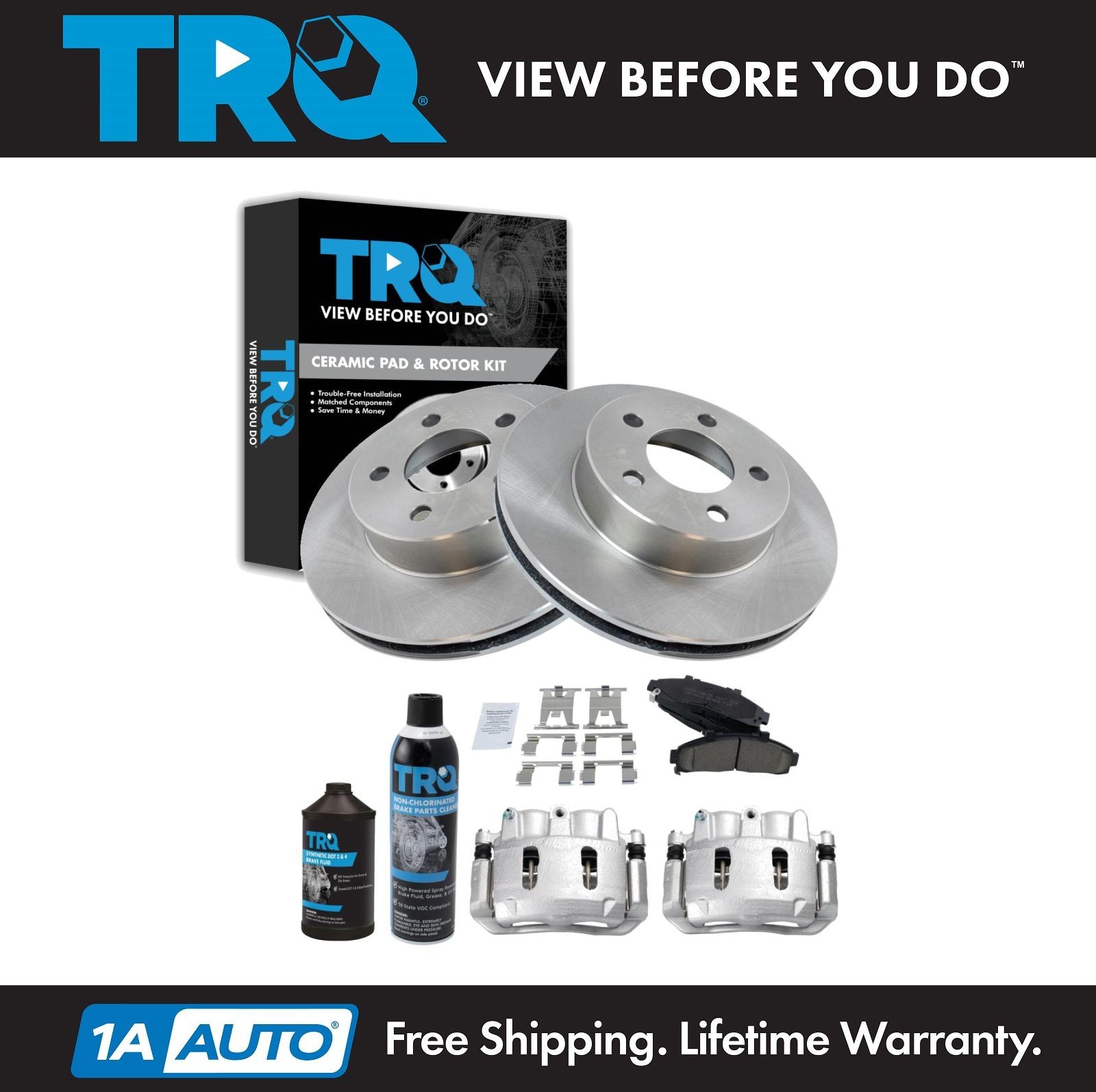 TRQ Front Brake Pad & Rotor Kit Fits 95-02 Ford 98-02 Mazda 97-01 Mercury