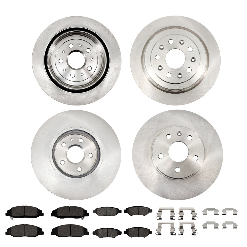 Front & Rear Rotors + Ceramic Disc Brake Pads for 08-14 Cadillac CTS 316mm 315mm