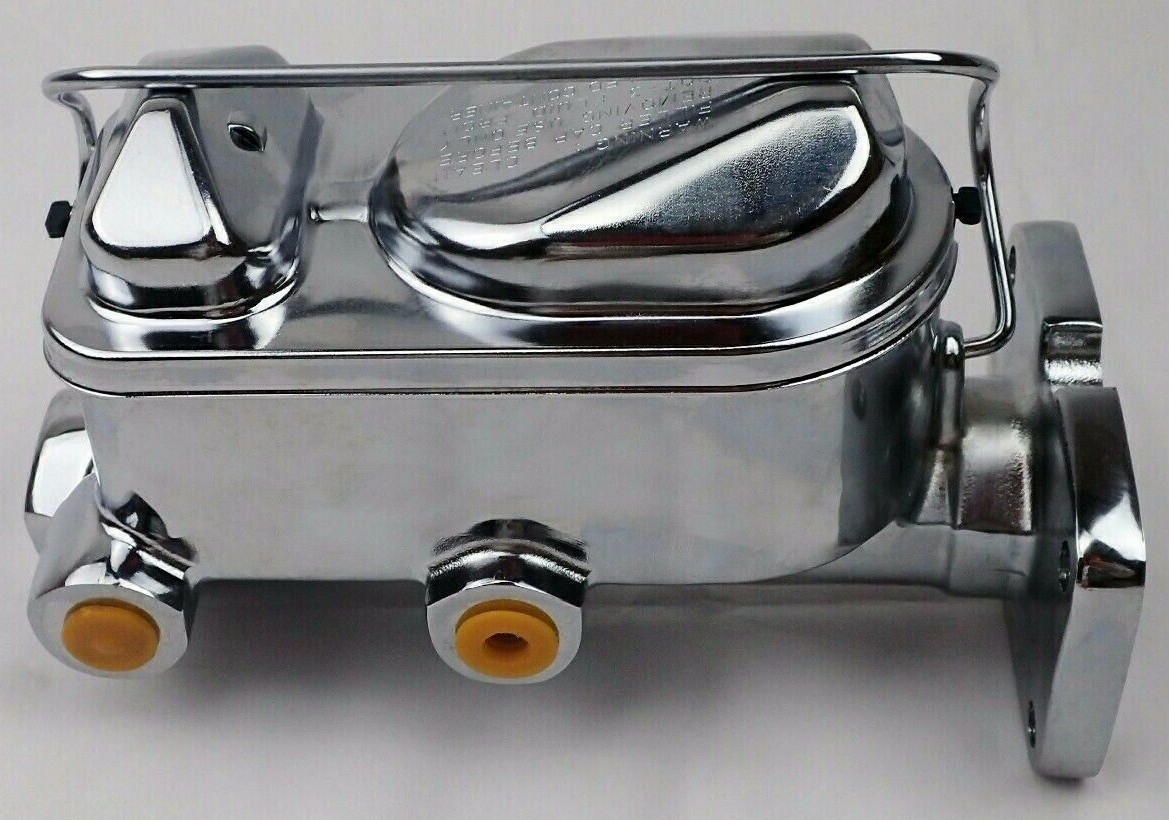 Mopar 1 1/16 bore master cylinder A B E body Cuda Charger chrome 4 bolt
