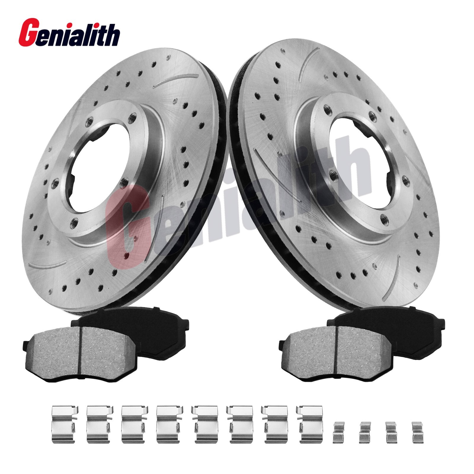 Front Drilled Brake Rotors + Ceramic Pads Kit For Toyota Tacoma 1995-2004 5 Lugs