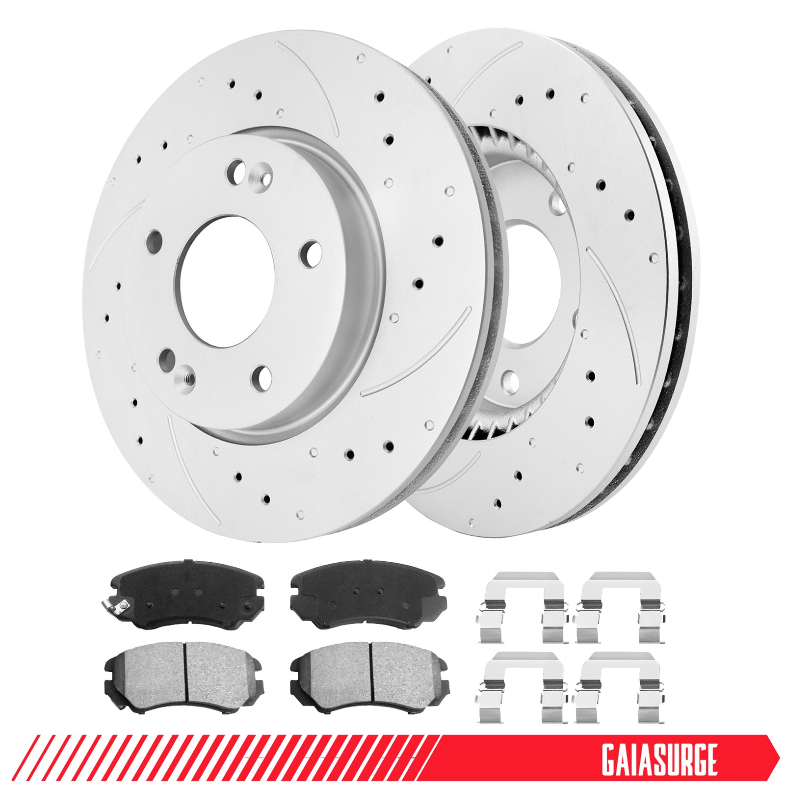 275mm Front Drilled Brake Rotors Brake Pad Kit for 2007 – 2010 Hyundai Elantra