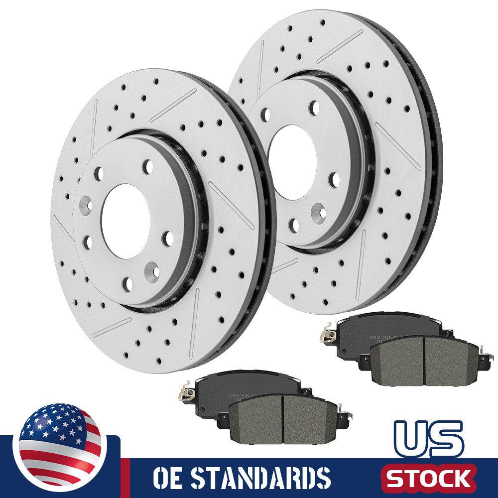 280mm For 2020 – 2024 Nissan Sentra Front Disc Rotors Ceramic Brake Pads Kit