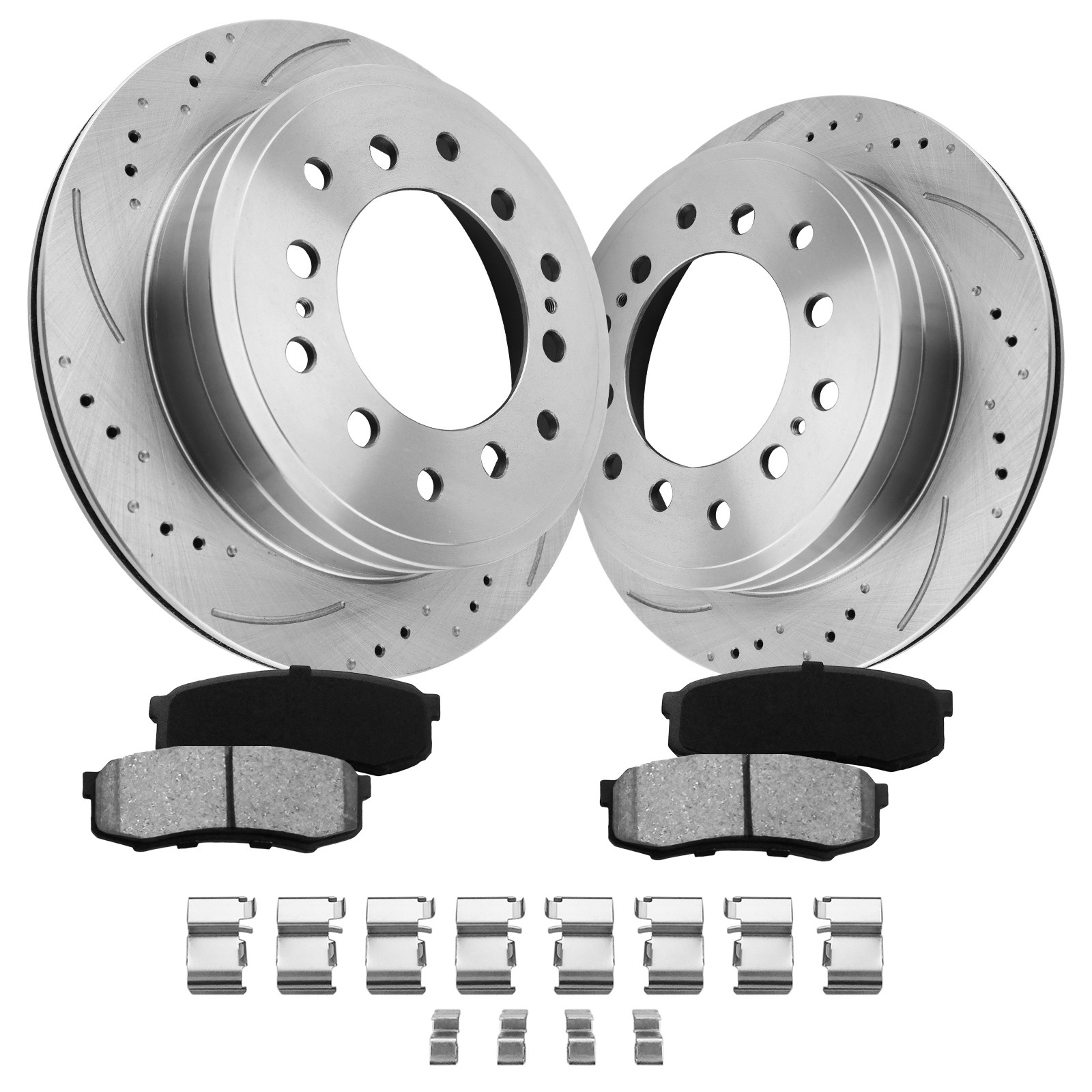 Front & Rear Brake Rotors + Ceramic Pads for Toyota Sequoia 2001 2002-2007 4.7L