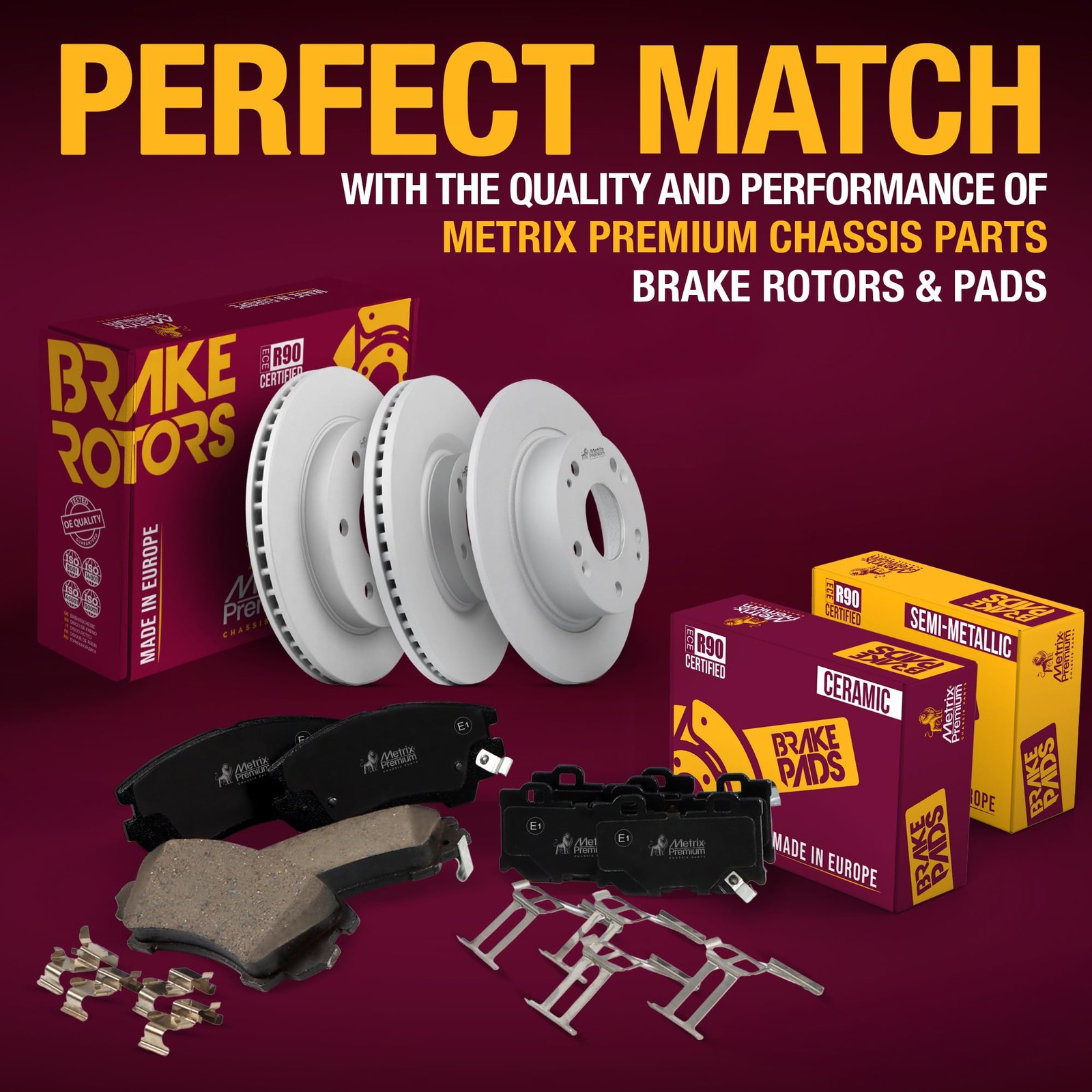 Front Ceramic Disc Brake Pad Set Vented Brake Rotor Kit for 14-19 Toyota Corolla
