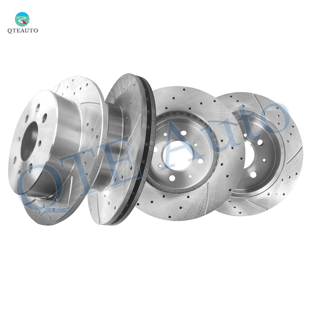 4P Front 262mm-Rear 239mm Drilled Brake Rotors For 1994 1995 Honda Civic DEL SOL