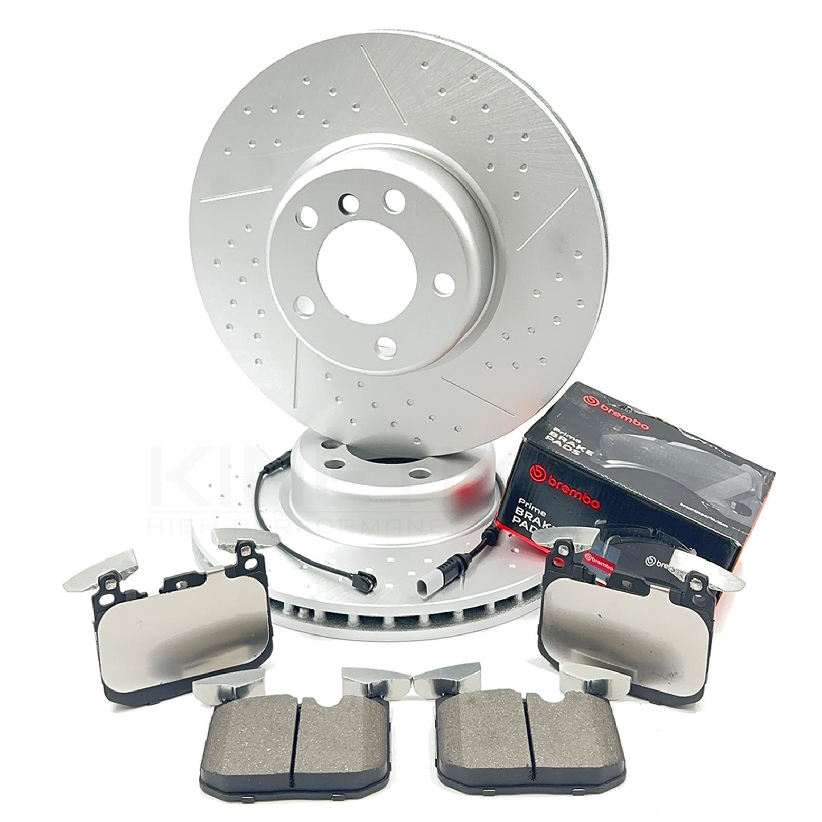 FOR BMW 420d M SPORT F32 F33 F36 DIMPLED GROOVED FRONT BRAKE DISCS BREMBO PADS