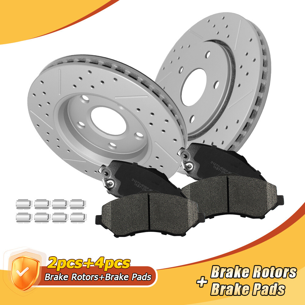 Front Drilled Brake Rotors & Pads for Dodge Journey Grand Caravan Town & Country